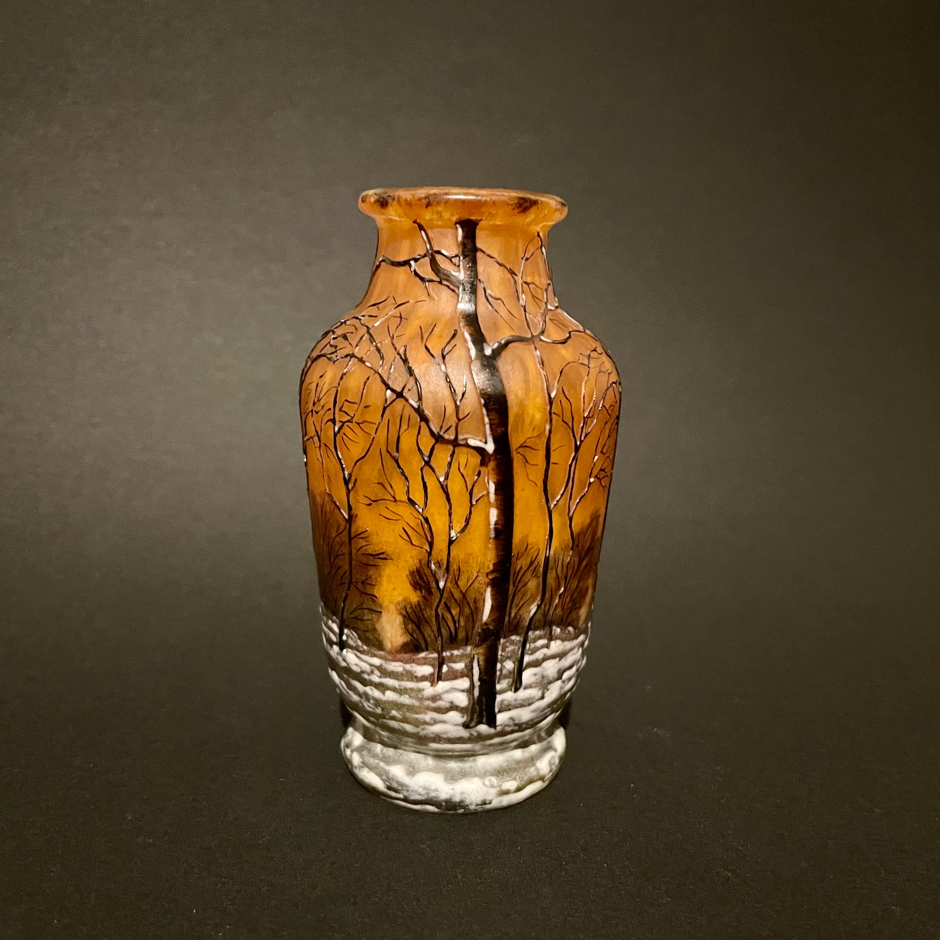 うらさん専用2本セット【証明書付】 ドームナンシー 花瓶 エナメル彩