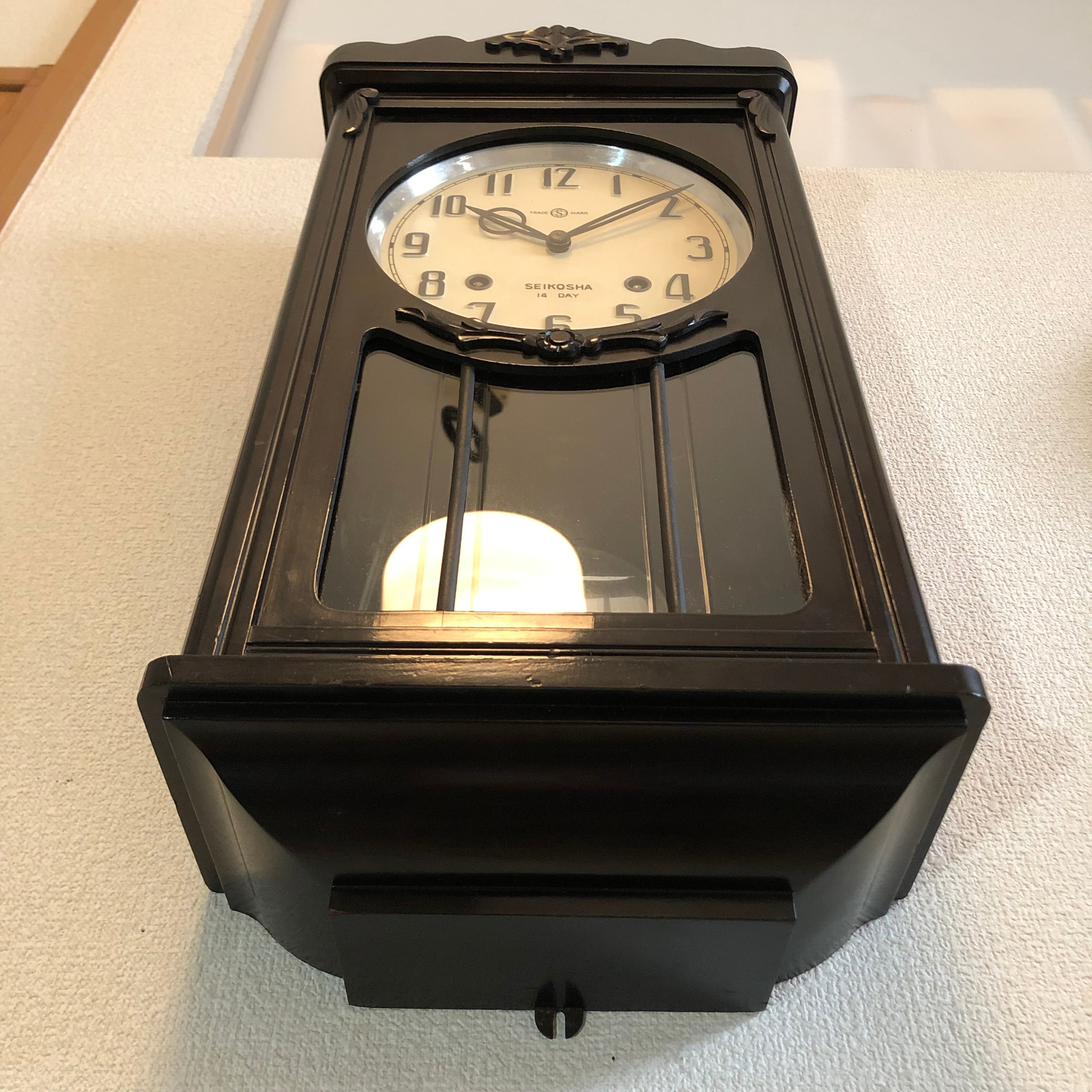 昭和レトロ 精工舎 宮型14DAY 本打ち掛時計 オーバーホール済 稼働品