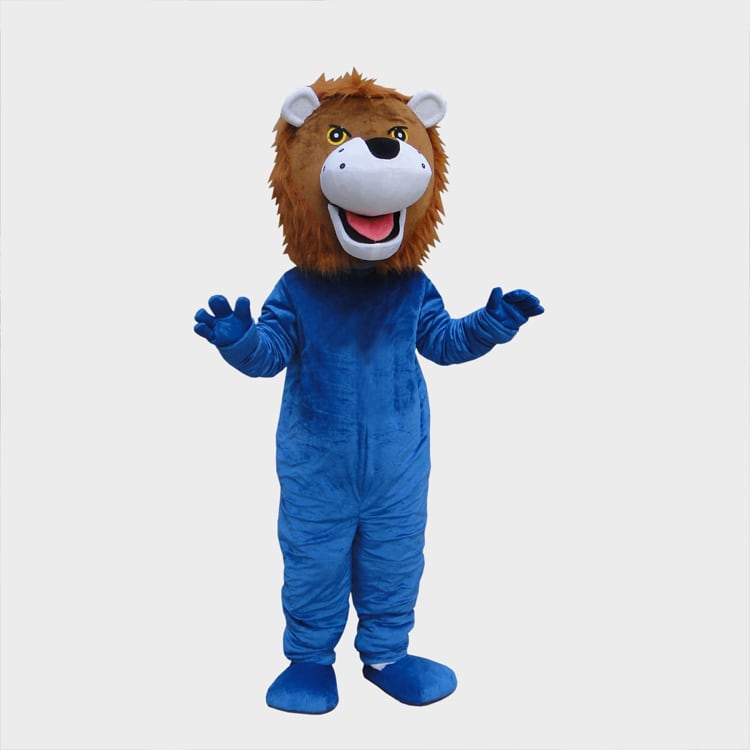 ☆本格的着ぐるみ 獅子 ライオン ☆大人用 ブラウンのライオン ブルー