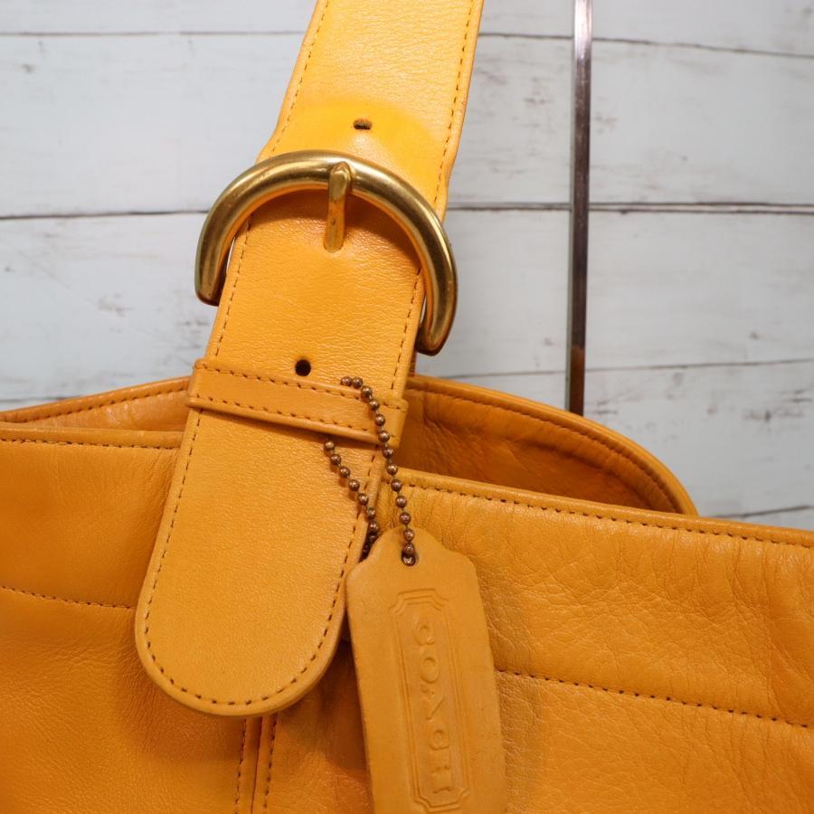OLD COACH オールドコーチ ショルダーバケツバッグ 黄色 本革 極上品