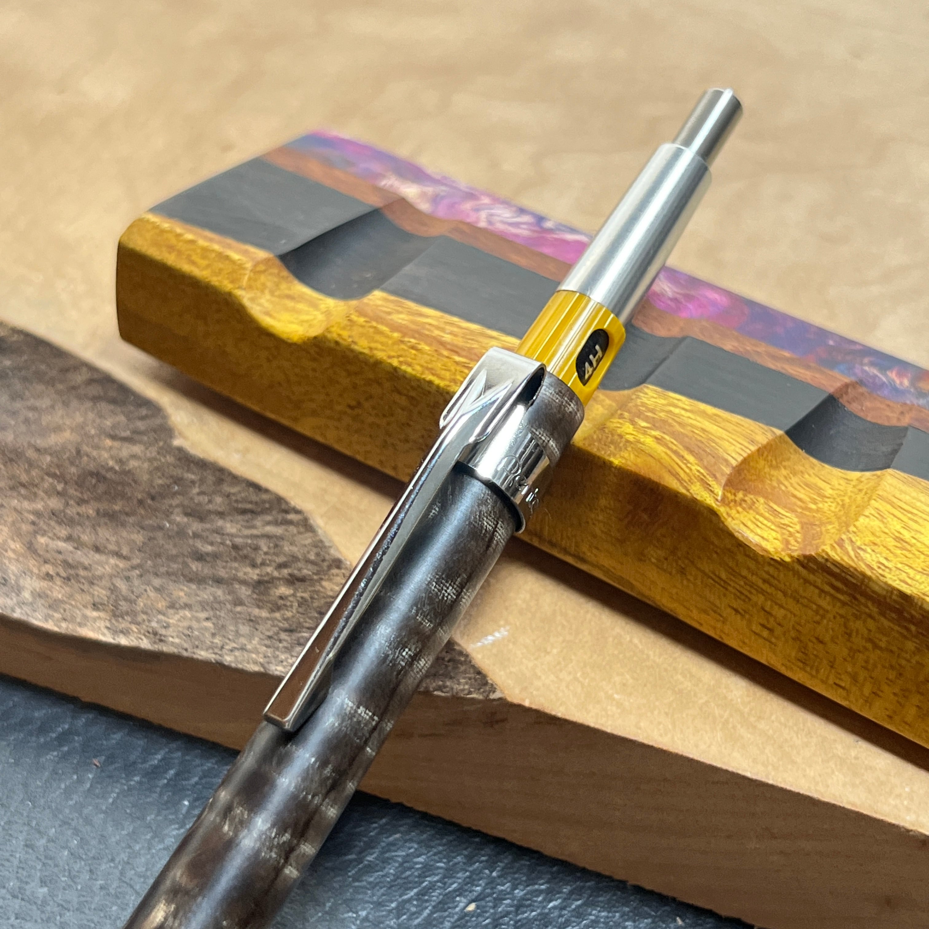 50栃縮杢スタビ PG-5用木軸 ステンレス | handwood