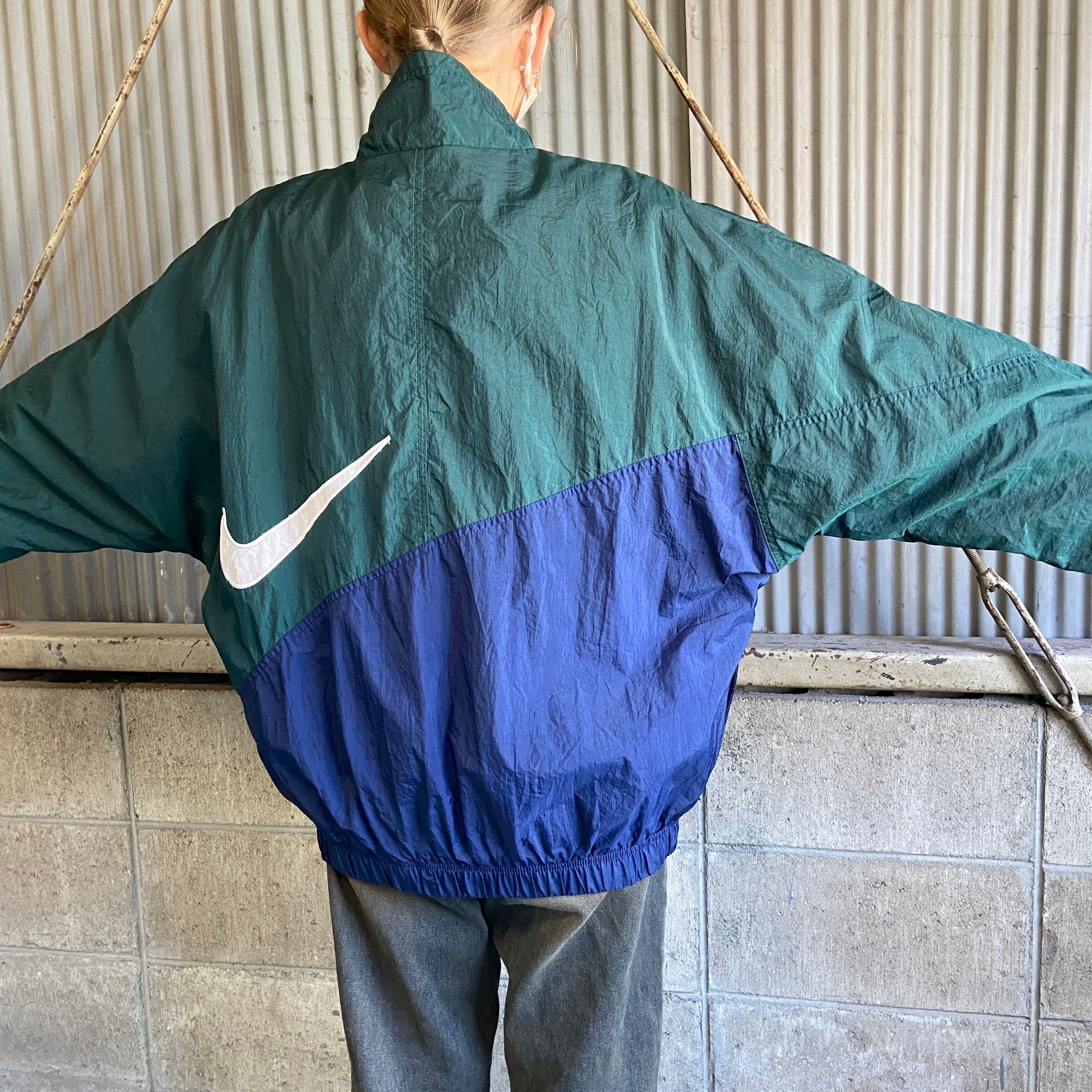 90年代 NIKE ナイキ スウォッシュ バック刺繍 ナイロンジャケット