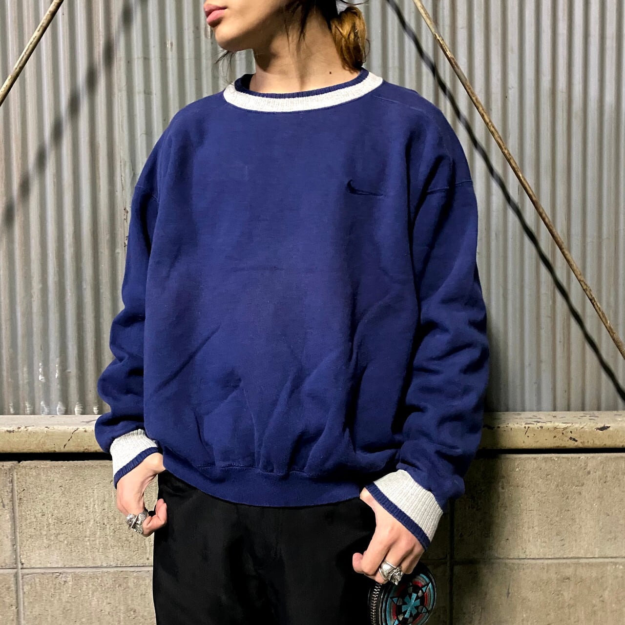 90年代 USA製 ビンテージ NIKE ナイキ ワンポイントロゴ刺繍