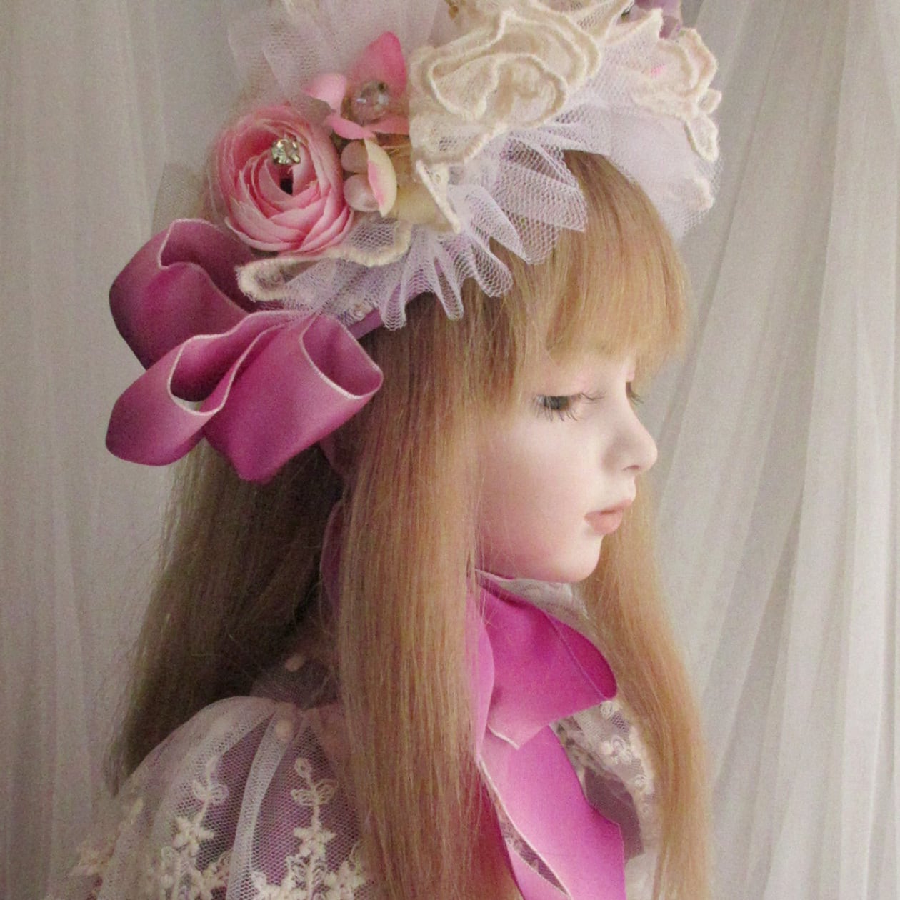 ビスクドール 三協オルゴール人形 40cm エリーゼのために 箱 ネジ付