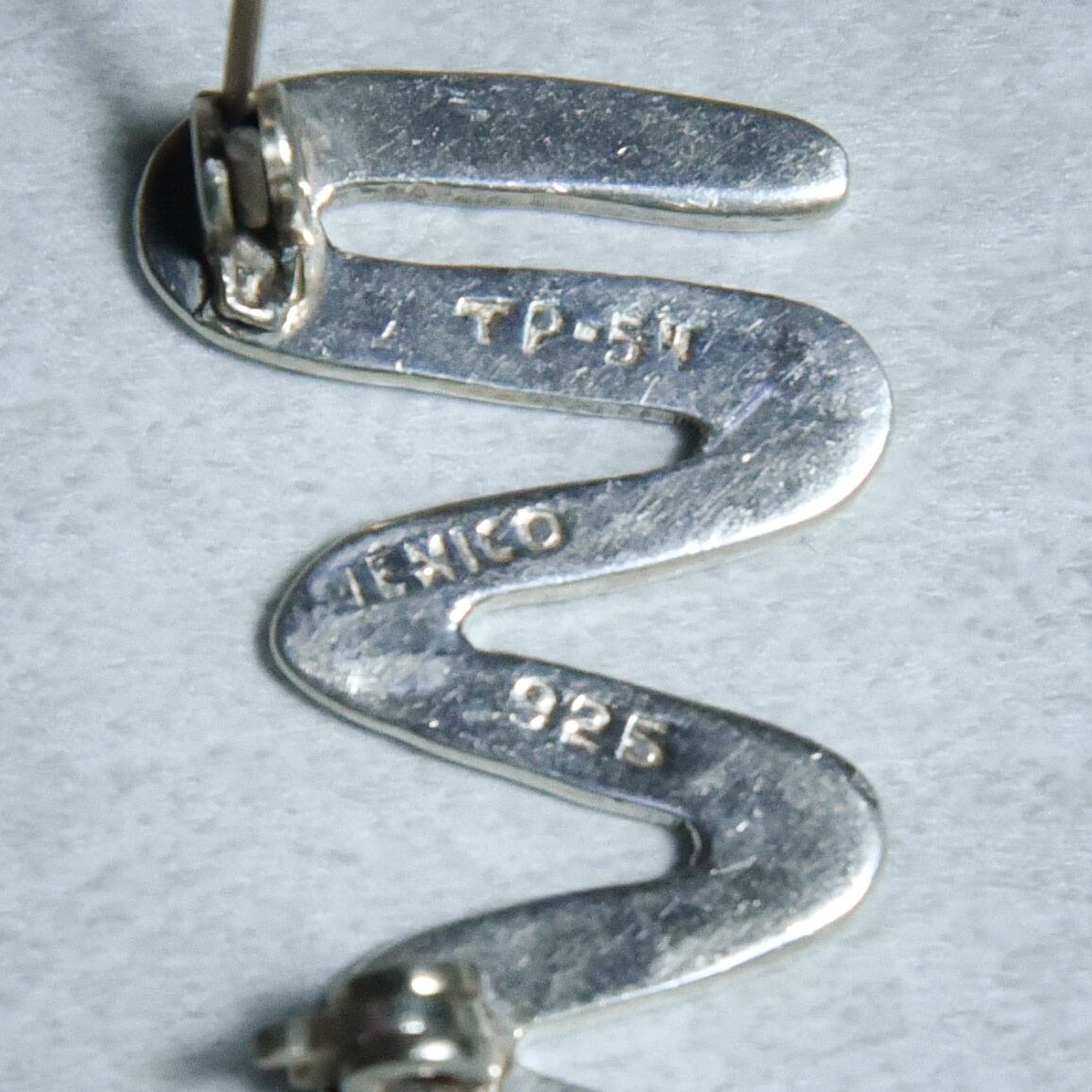 Mexican Jewelry Silver zig-zag Snake Brooch メキシカンジュエリー