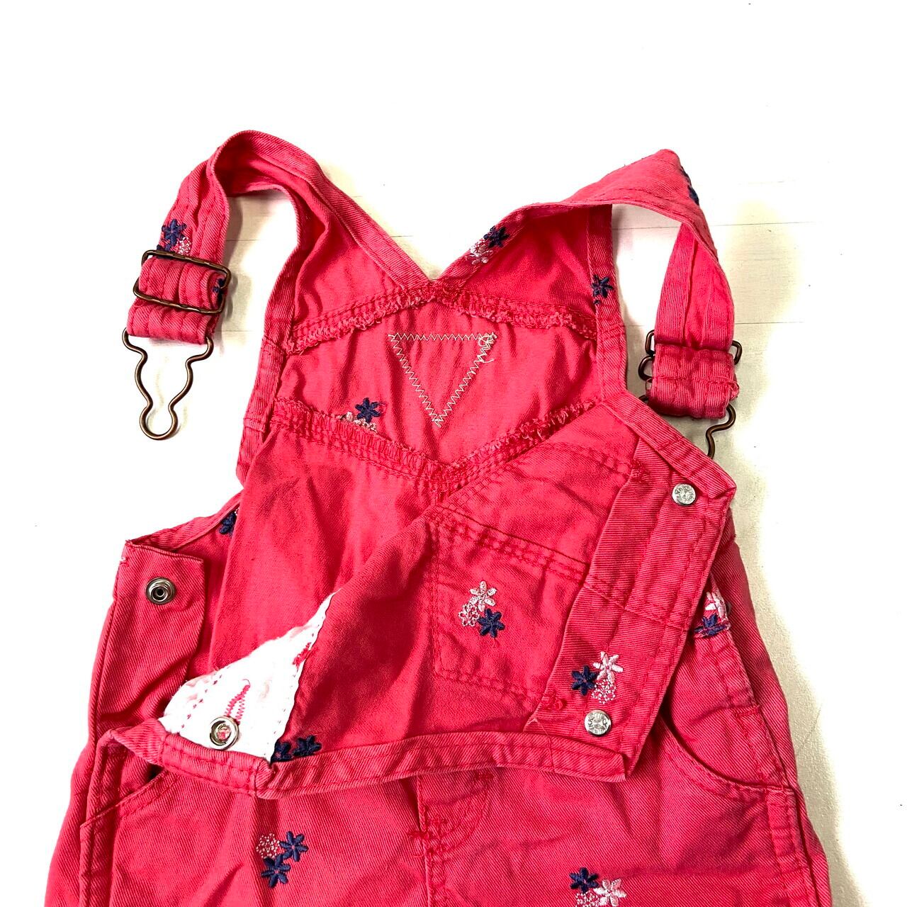 kids】オシュコシュ 花刺繍 総柄 オーバーオール キッズ3-6ヶ月 70cm