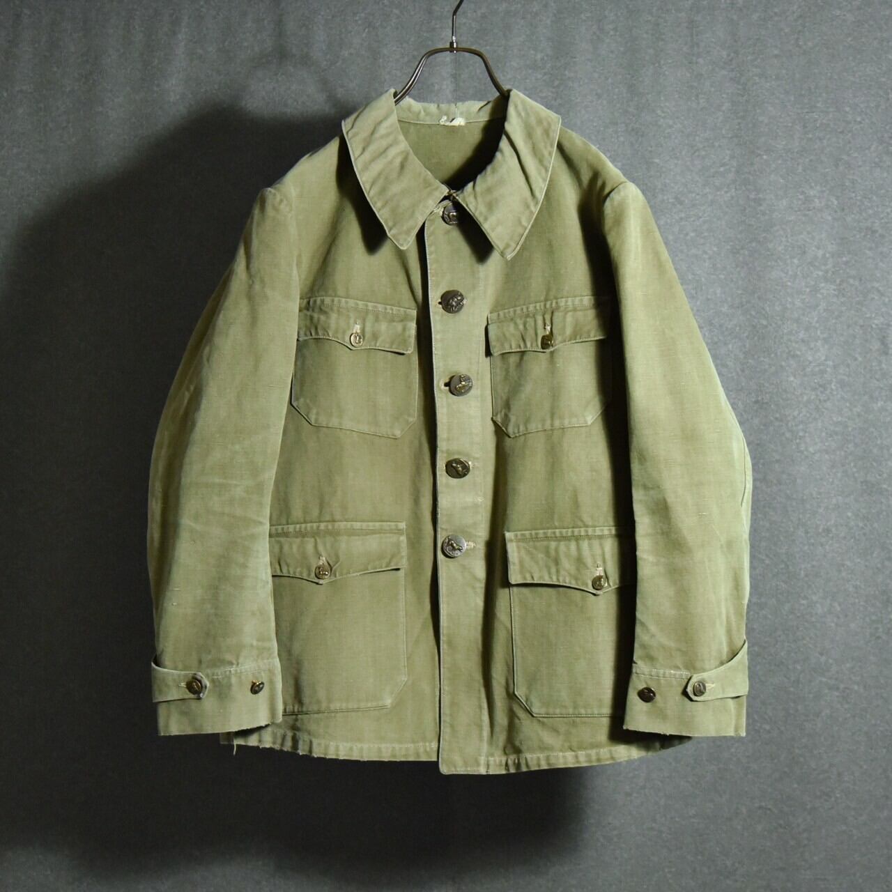 60s French Vintage Hunting Jacket With Animal Buttons フレンチ