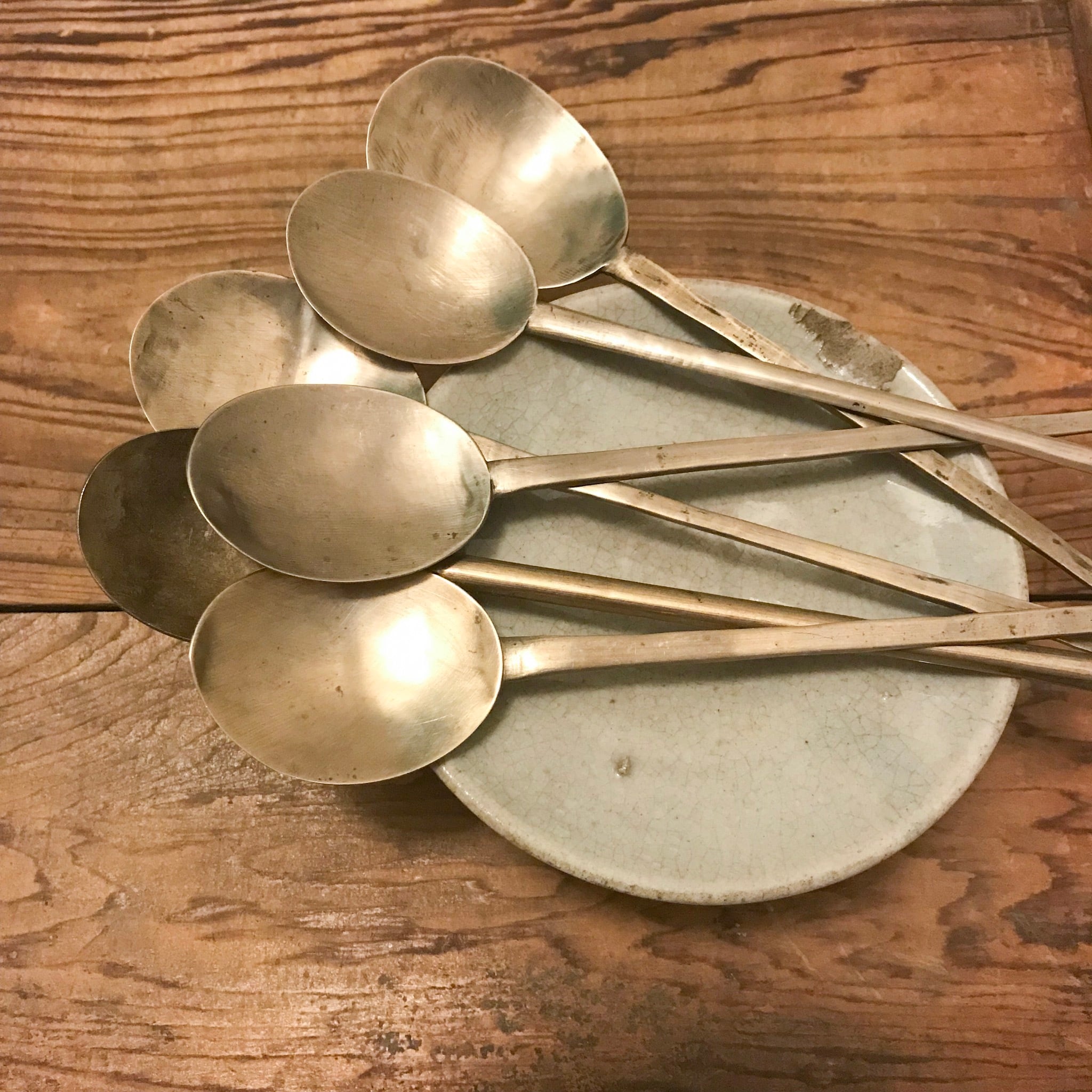 スッカラ　韓国　スプーン アンティーク 真鍮 ブラス 古道具 くらし　レトロ 韓国のスッカラ アンティーク | hapun