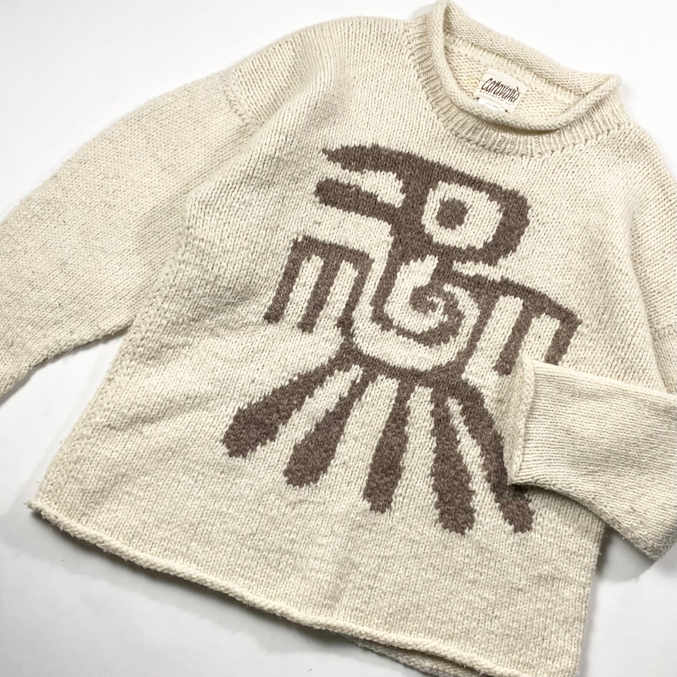 vintage rolled neck ecuador knit sweater | NOIR ONLINE