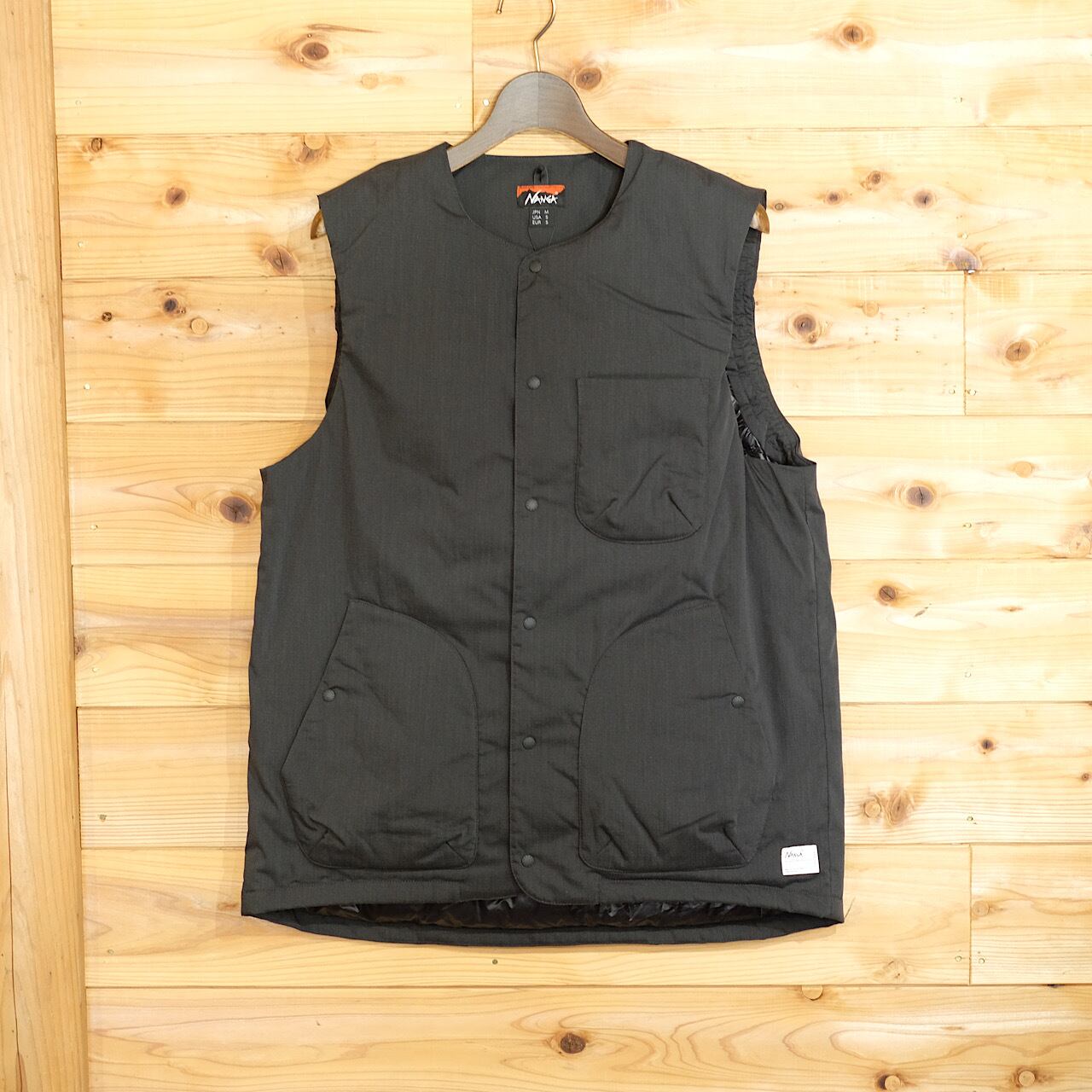 NANGA / HINOC RIPSTOP INNER DOWN VEST BLK | crank2018