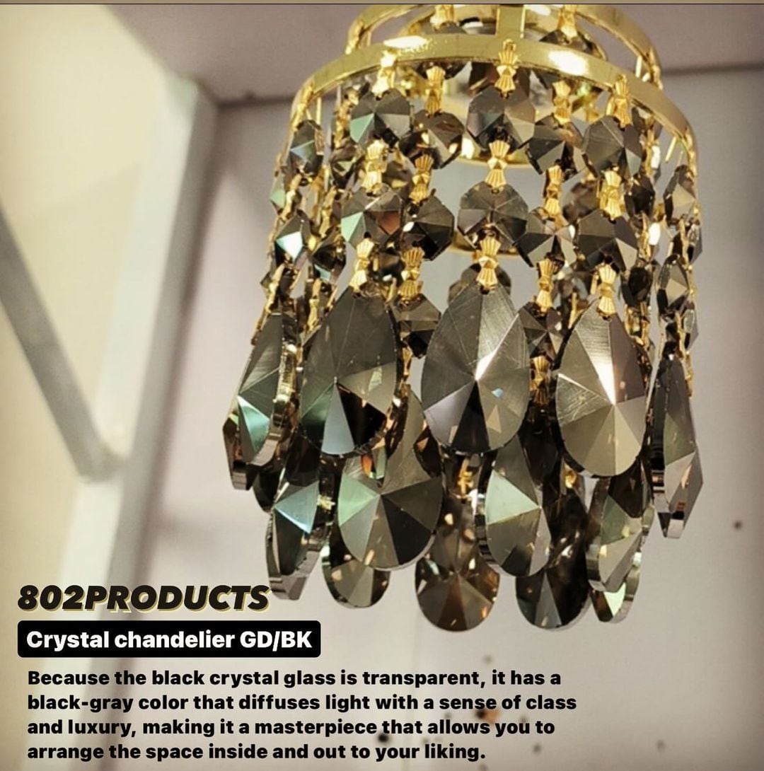 60'sクリスタルシャンデリアシェード ブラックゴールド【 802PRODUCTS