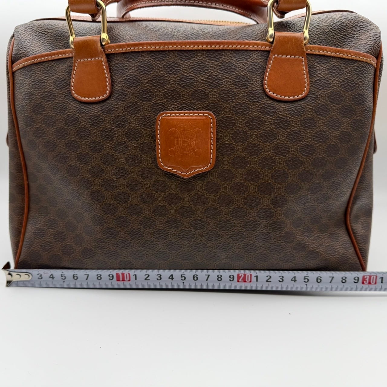 CELINE / セリーヌ マカダム柄 トリオンフ ミニボストンバッグ（PVC