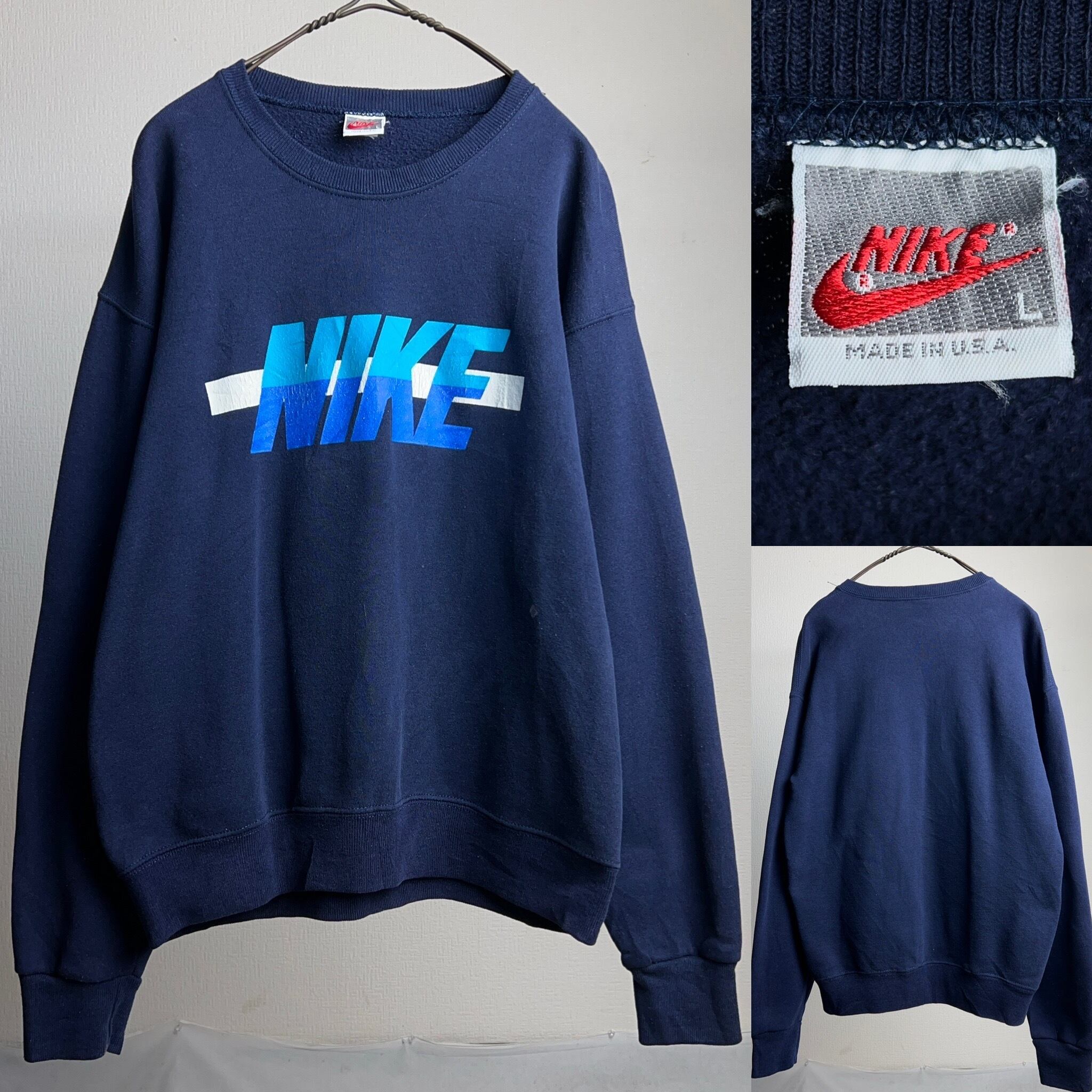 90's NIKE Logo Print Sweatshirt USA製 SIZE L 90年代 ナイキ ロゴ
