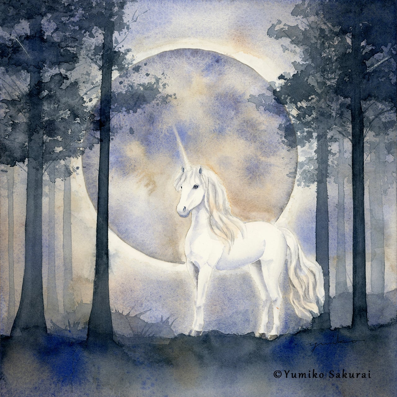 油絵原画 MOON 油彩画 原画 月 画鋲で設置可能 油絵原画 MOON 油彩画