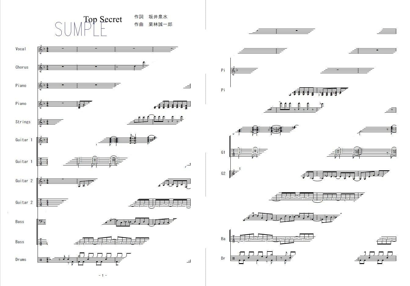 S⁄楽譜⁄シャネルズ⁄HEY! BROTHER⁄タブ譜⁄バンドスコア S⁄