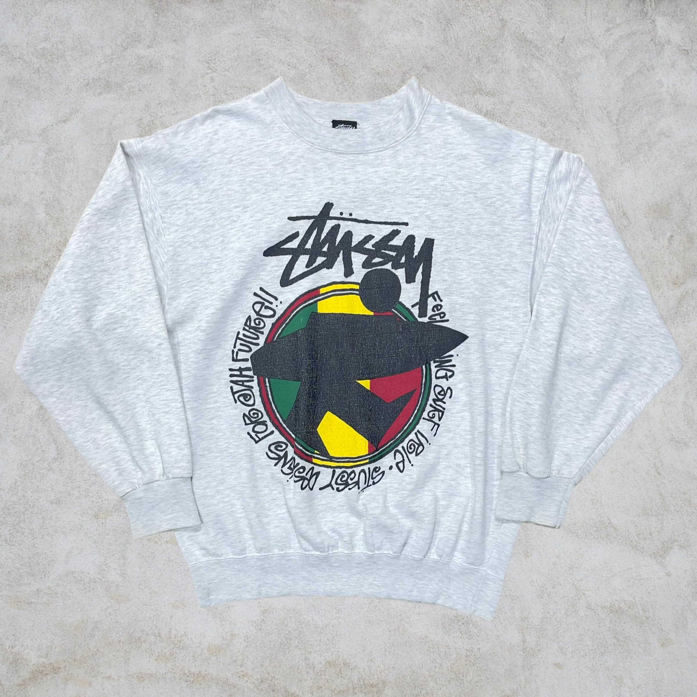 80's old stussy “Surf Man” Design Sweat 黒タグ | curb