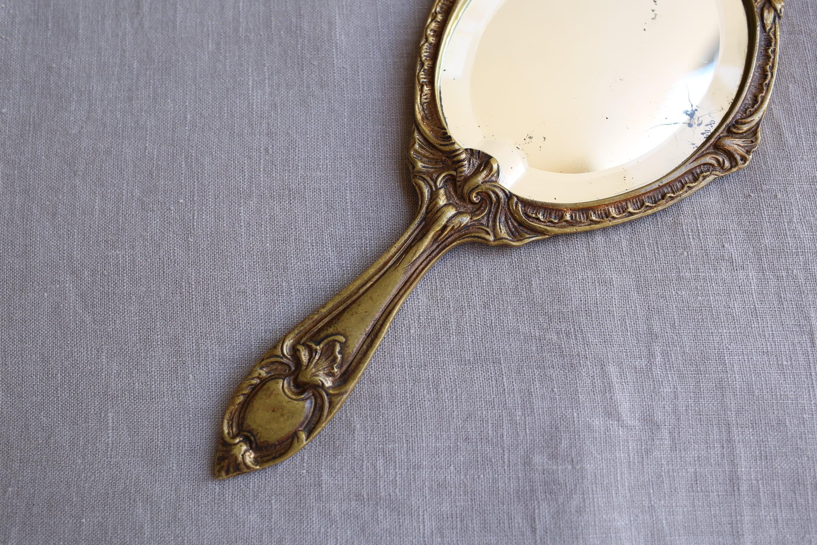 フランス アンティーク ヴィンテージ ミラー 手鏡 N-03781 | EMUPARIS