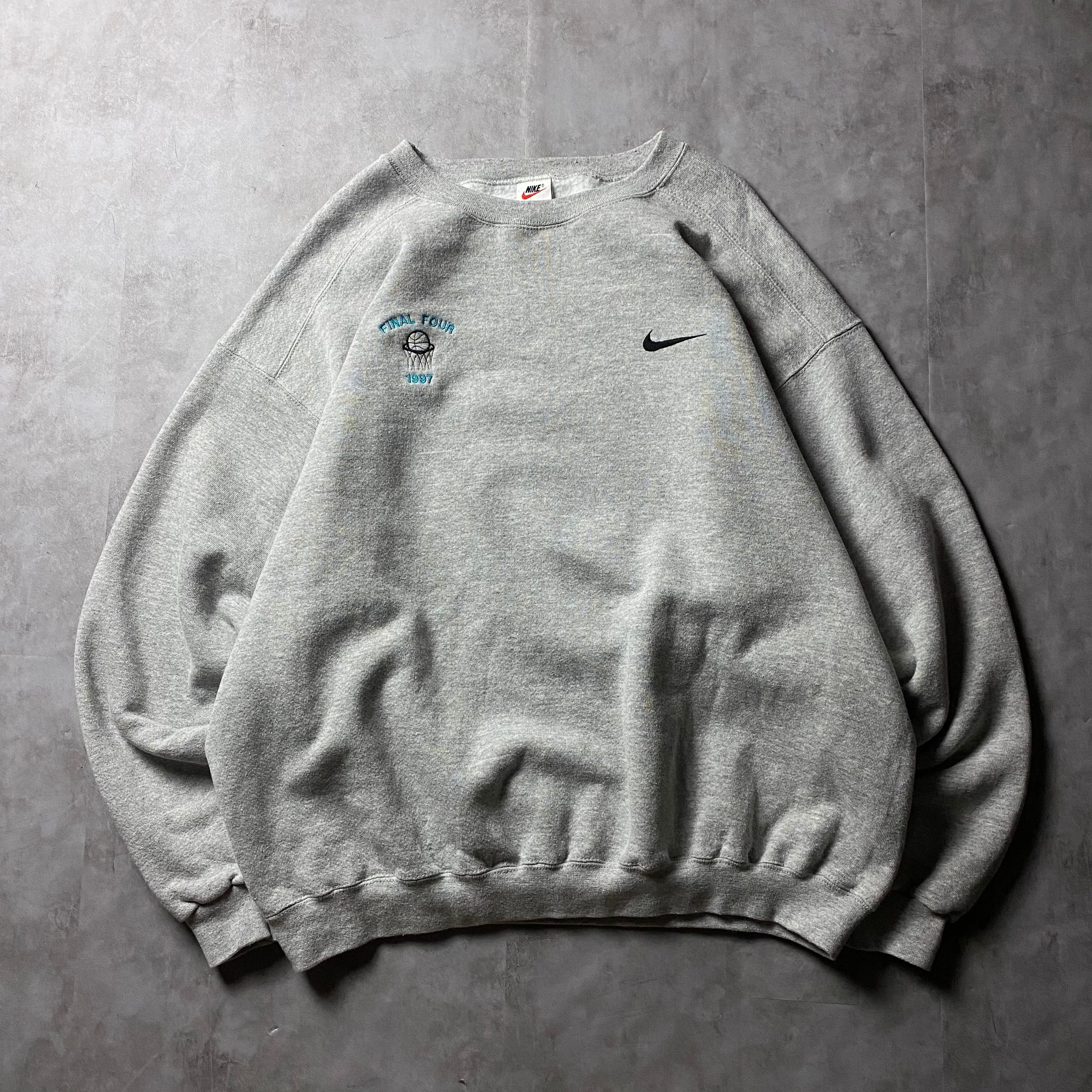 90s USA製 NIKE スウェット 刺繍ロゴ 白タグ ノームコア | used