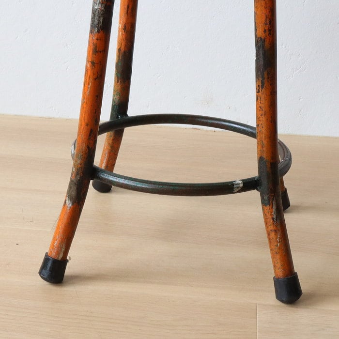 ヴィンテージ アイアンスツール⑥ 無垢材 鉄脚 古家具 レトロ | RENOKA
