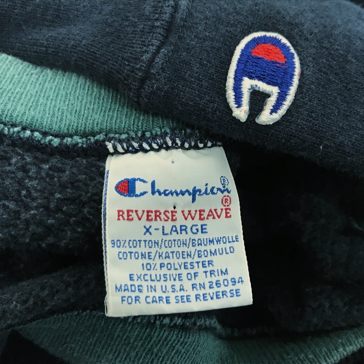 CHAMPION チャンピオン 90年代 USA製 後期 刺繍 タグ リバースウィーブ