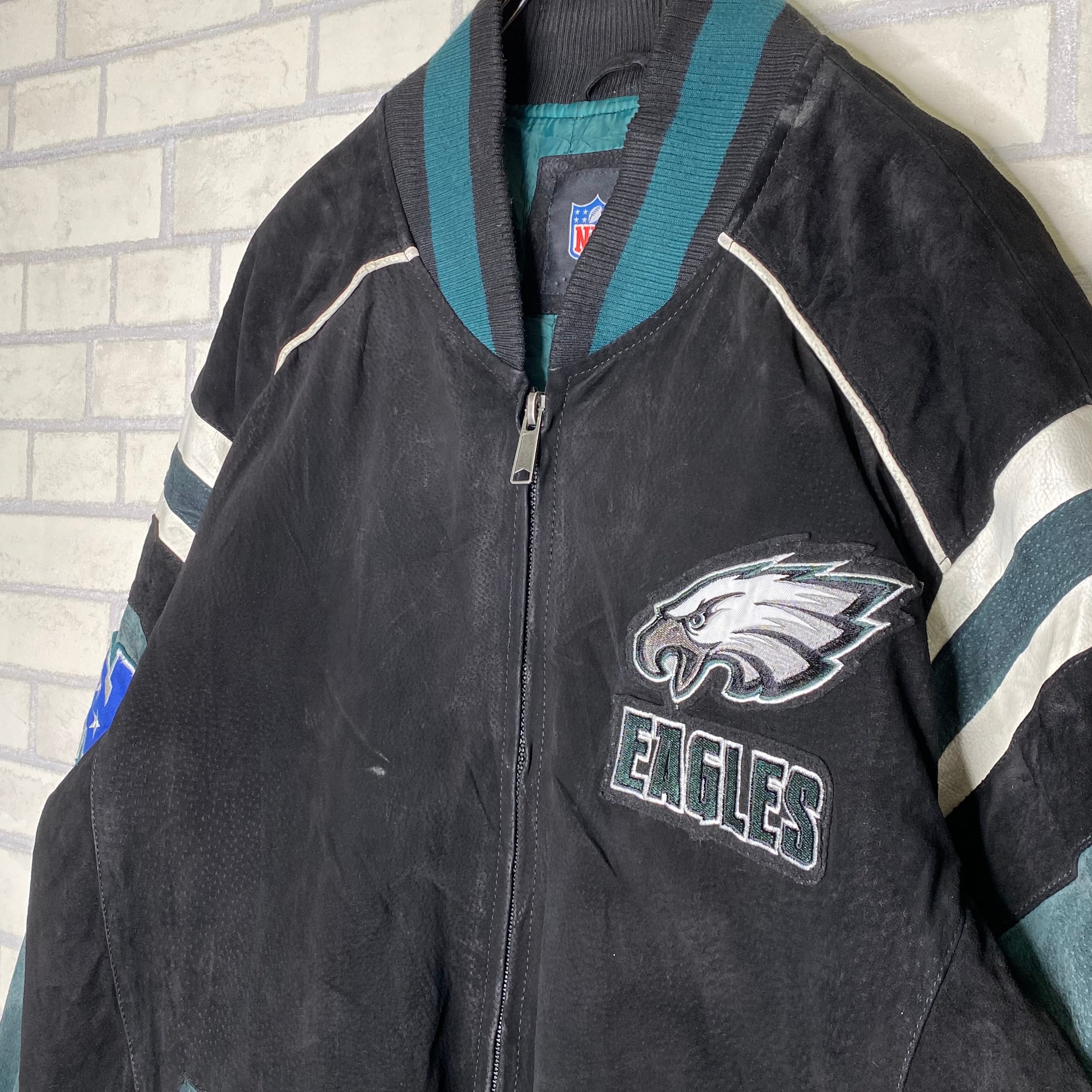 超希少】 NFL スタジャン 2XL スエード スウェード ワッペン 刺繍 状態