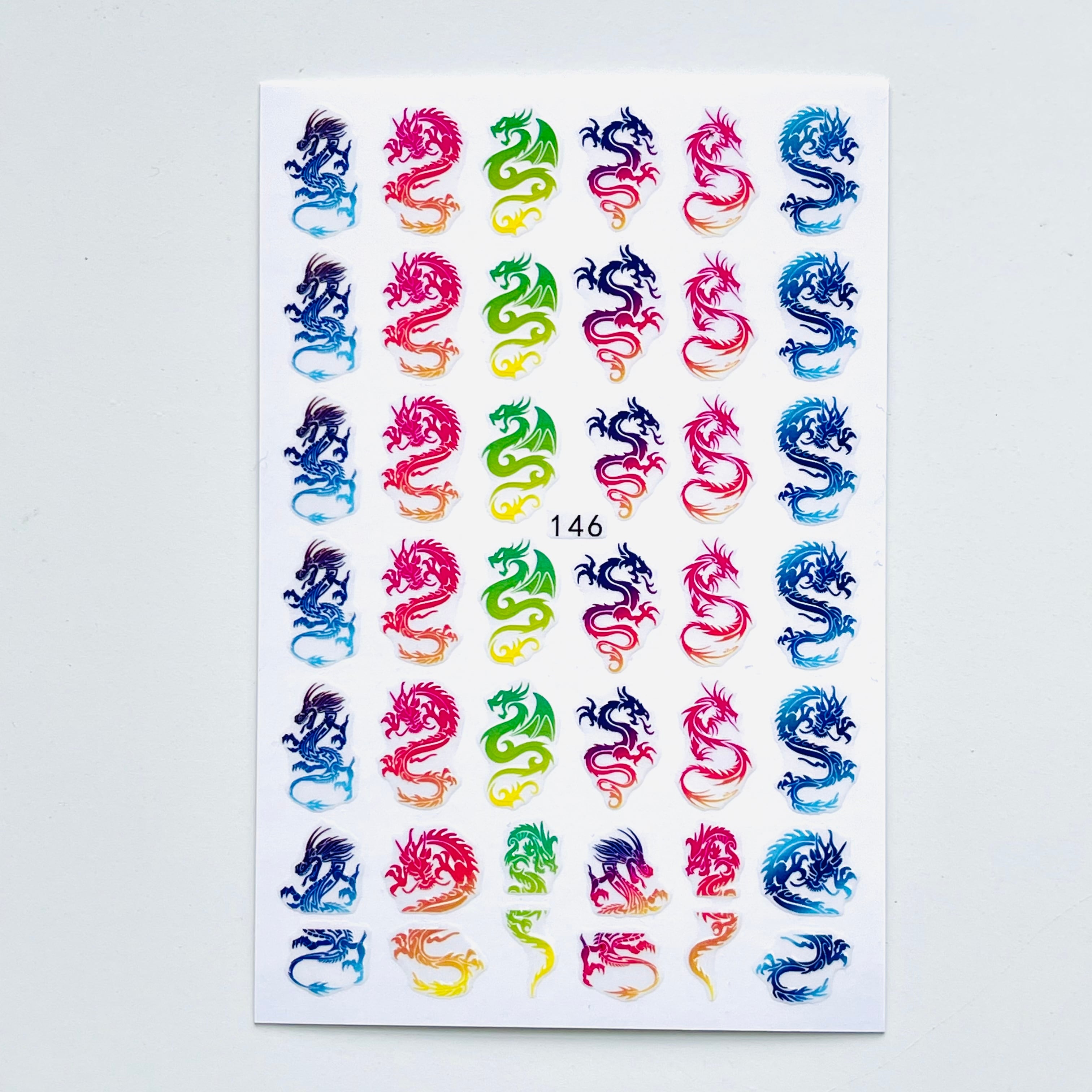 ミニサイズシール・ステッカー☆ドラゴン☆龍☆カラー | オルゴナイト