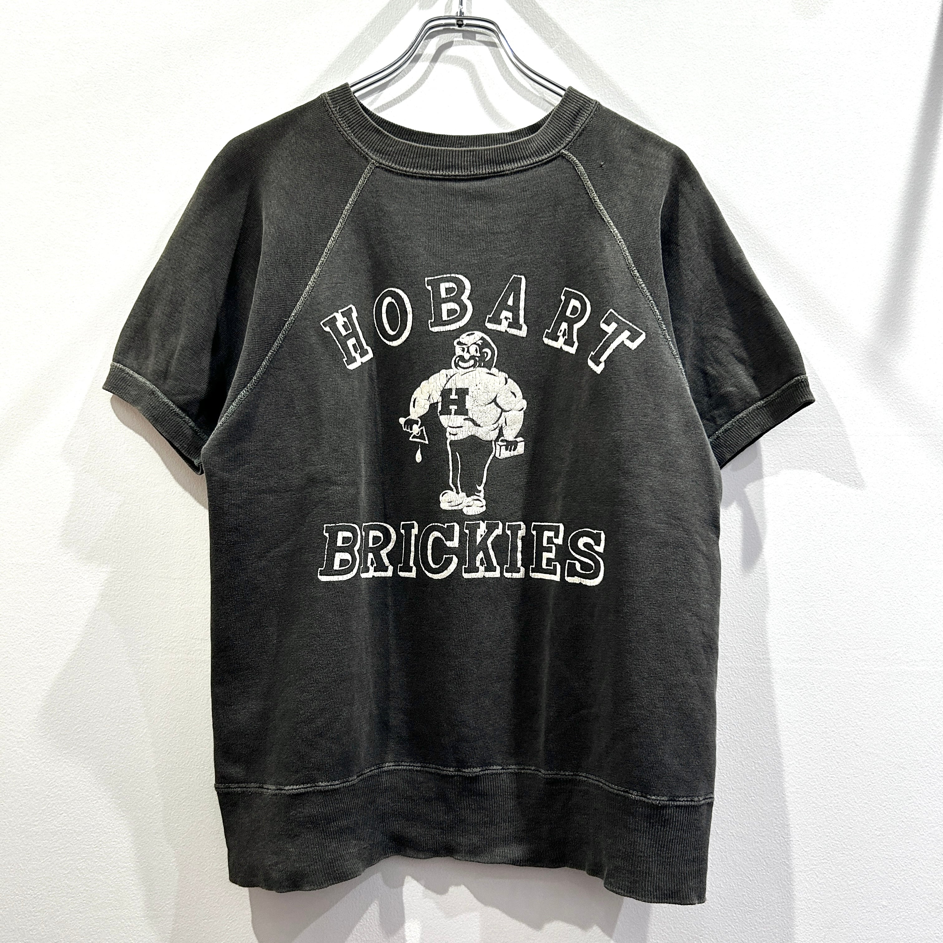 60s Short Sleeve Color Flocky Sweat Black 60年代 半袖 カラー
