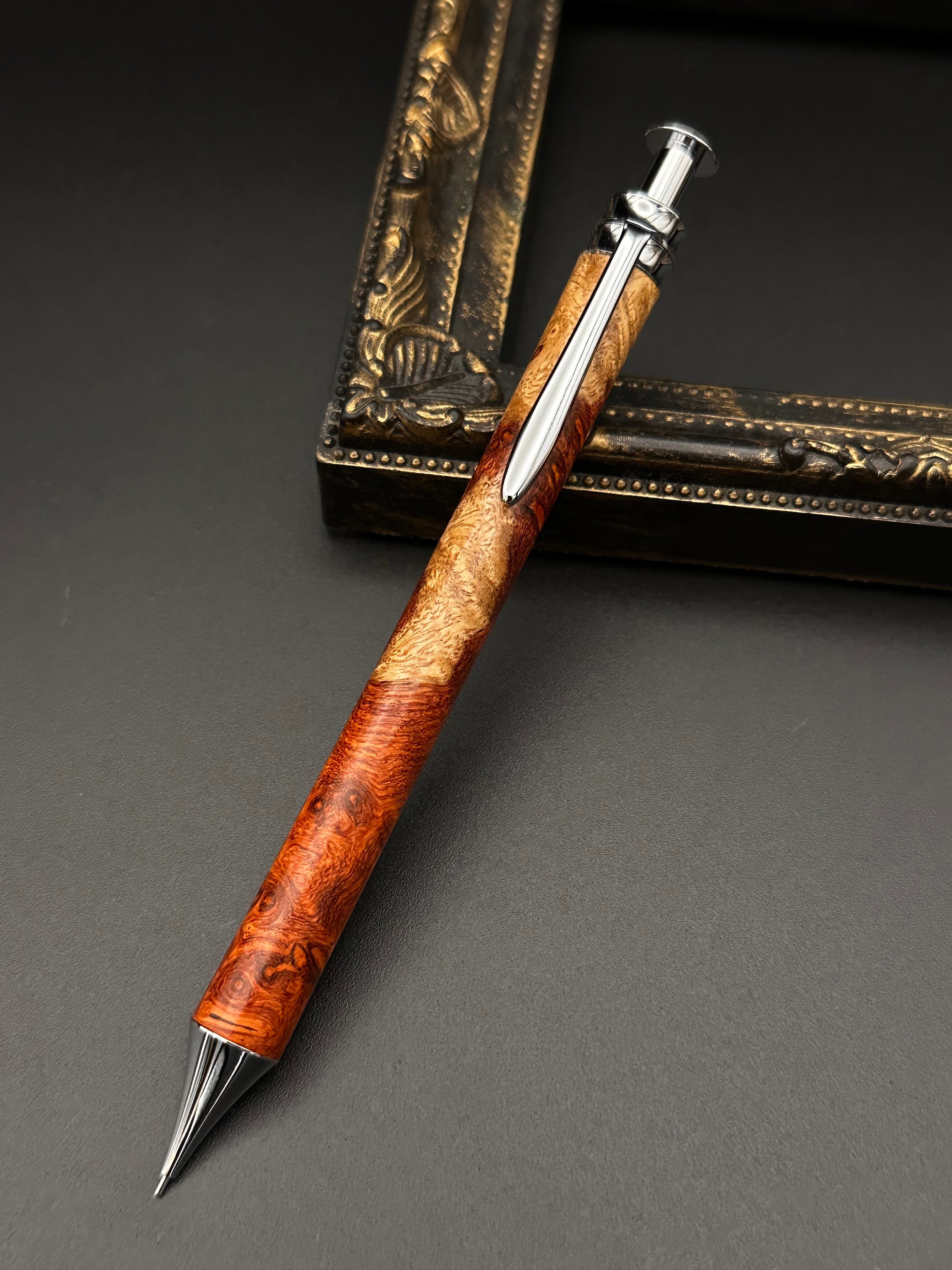 特上花梨(瘤)紅白杢/細軸シャープペン(オリジナル金具) | Flamberg