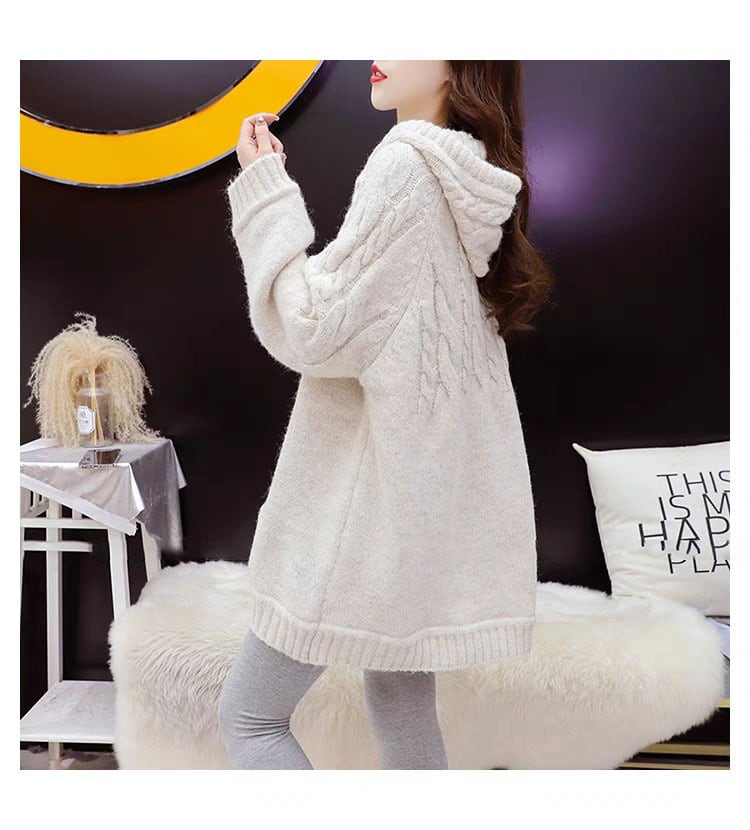 tops】フード付きニットセーター M20119 | nanastyle