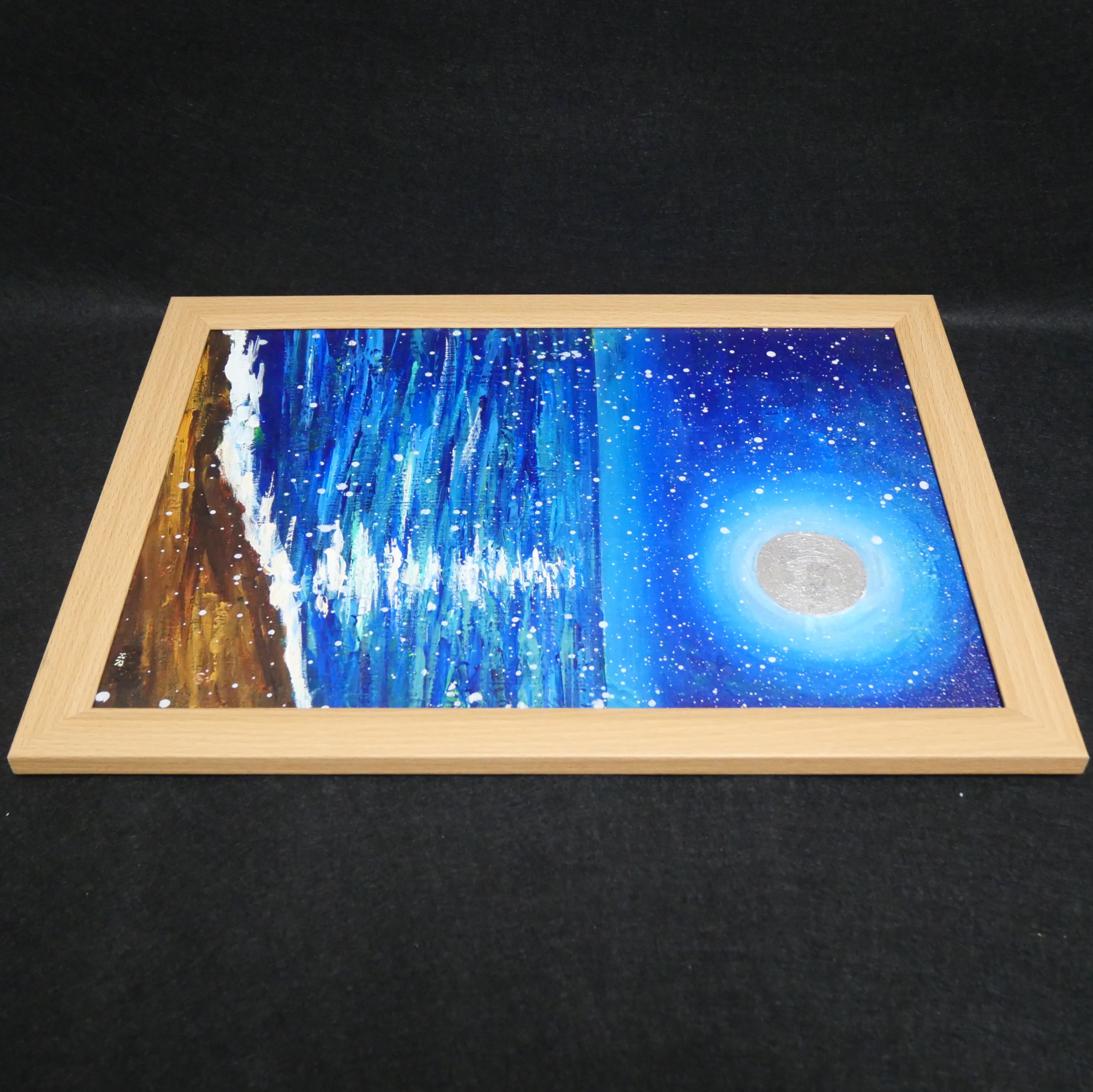 油絵 油彩 油彩画 絵 絵画【海雪の月】 | HIROSHI1990