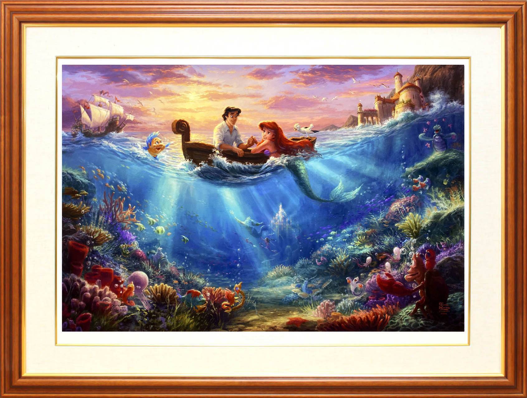 ディズニー絵画「リトル マーメイド/フォーリン ラブ」作品証明書 展示