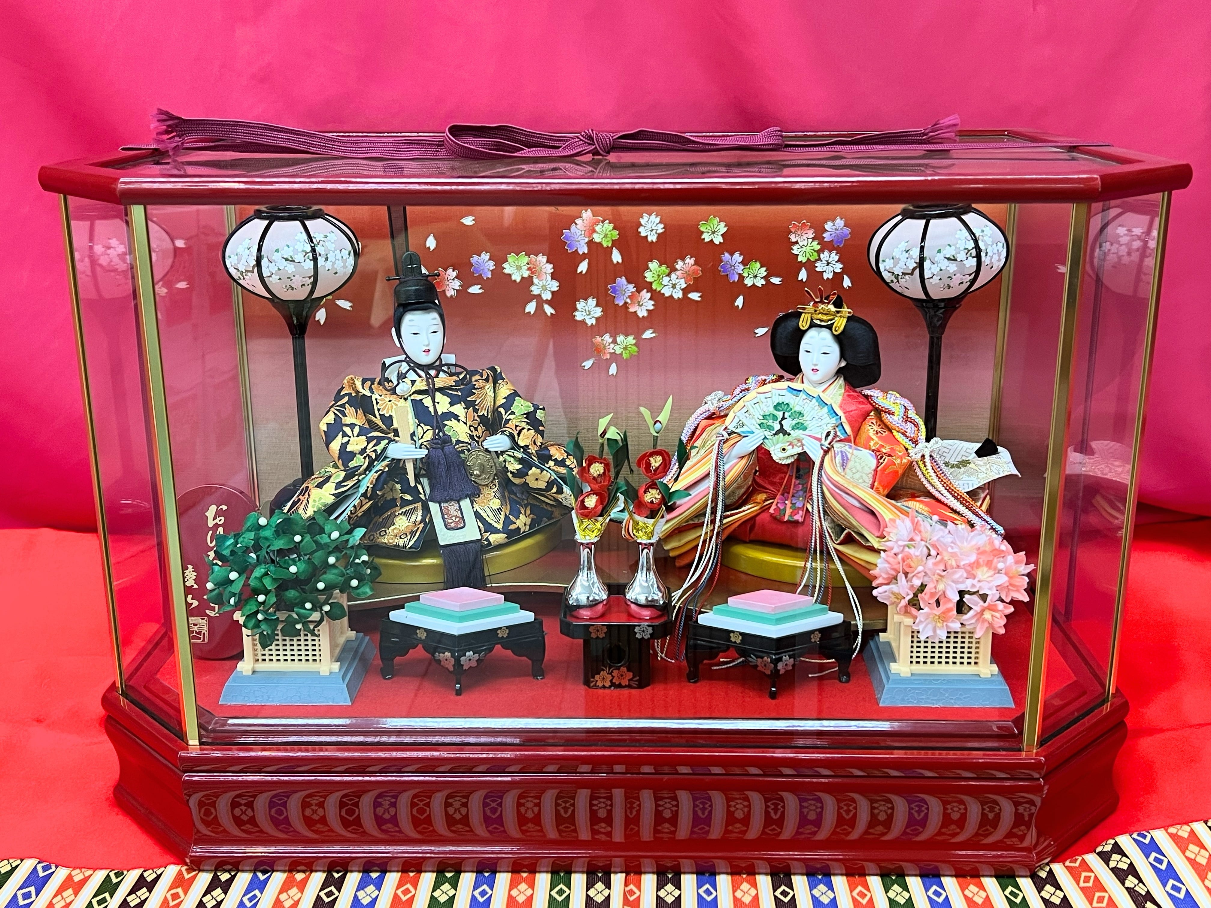 雛人形レンタル】慶山作-二人飾り（ガラスケース） | 福本屋坪井商店
