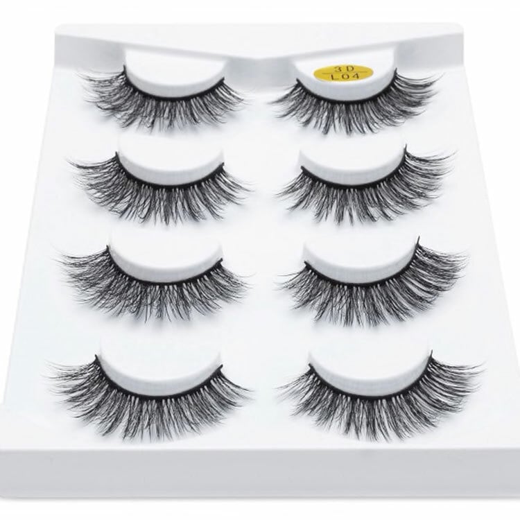 当日発送】 ミンクつけまつげ 3D 4ペア ギャル 個性的 海外コスメ