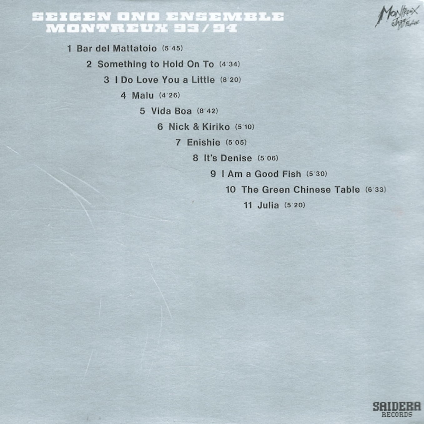 SD-1004：Montreux 93/94 - Seigen Ono Ensemble［CD］ | SAIDERA RECORDS