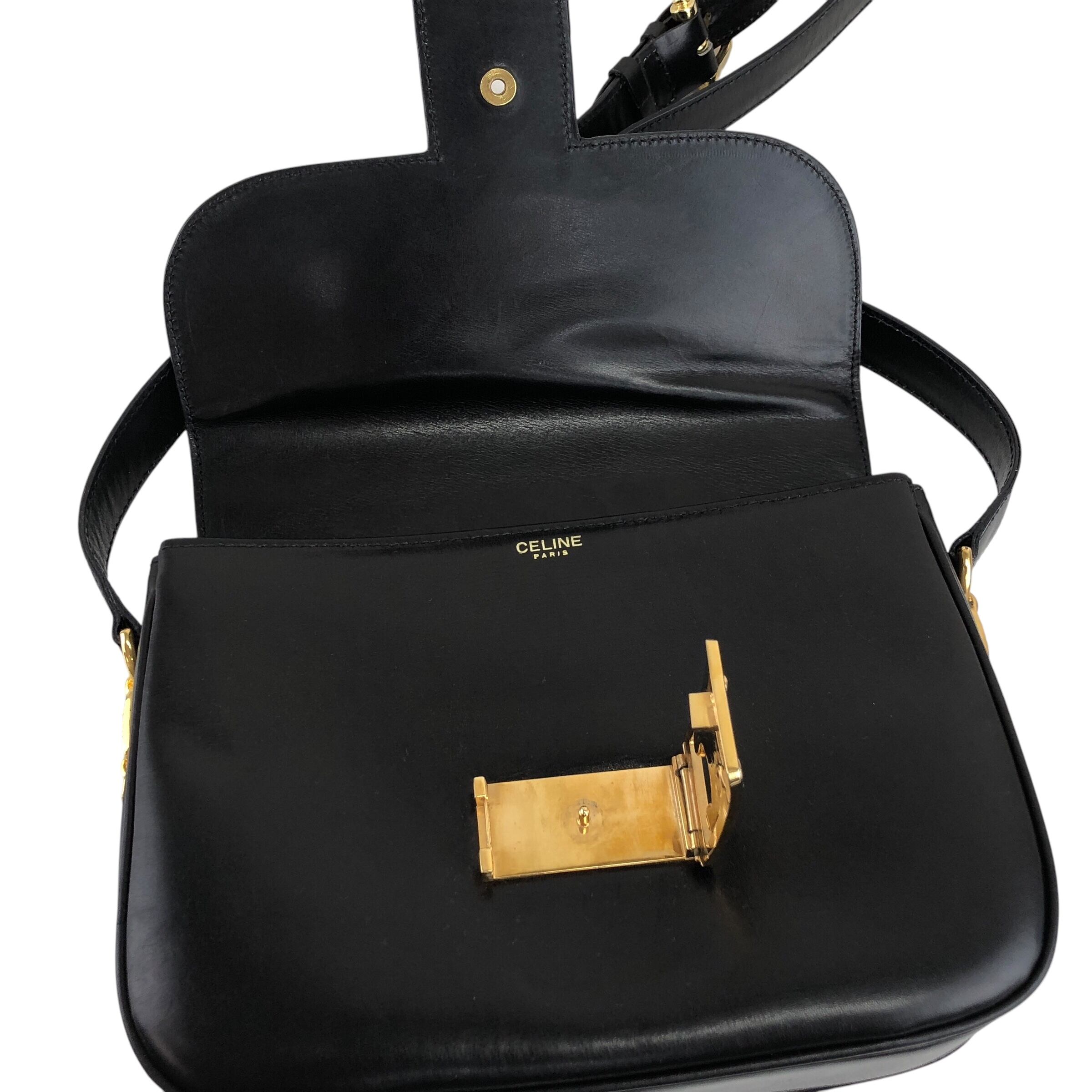 CELINE セリーヌ ショルダーバッグ ブラック トリオンフ レザー