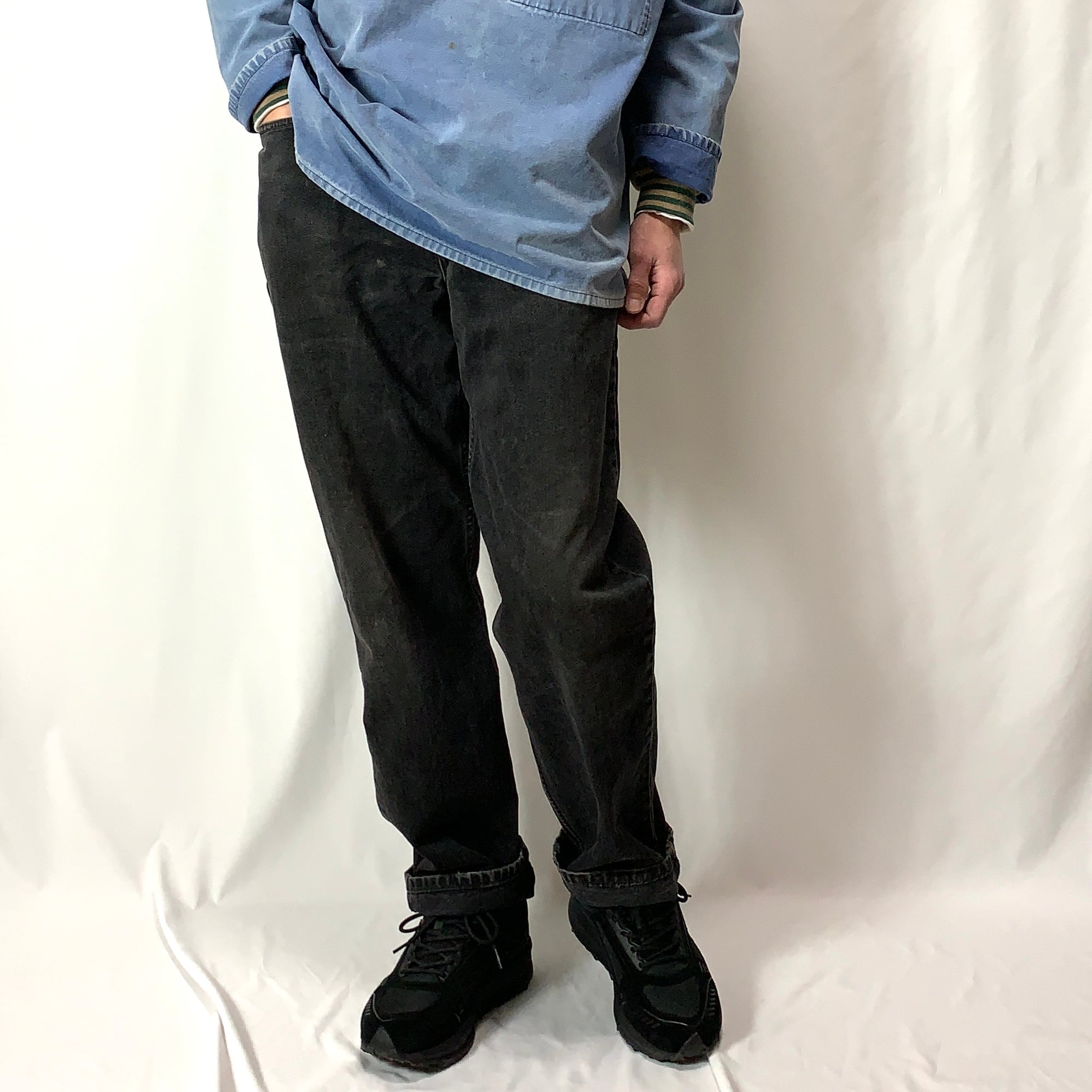 vintage old Levi's 550 Black Denim Pants MADE IN USA リーバイス