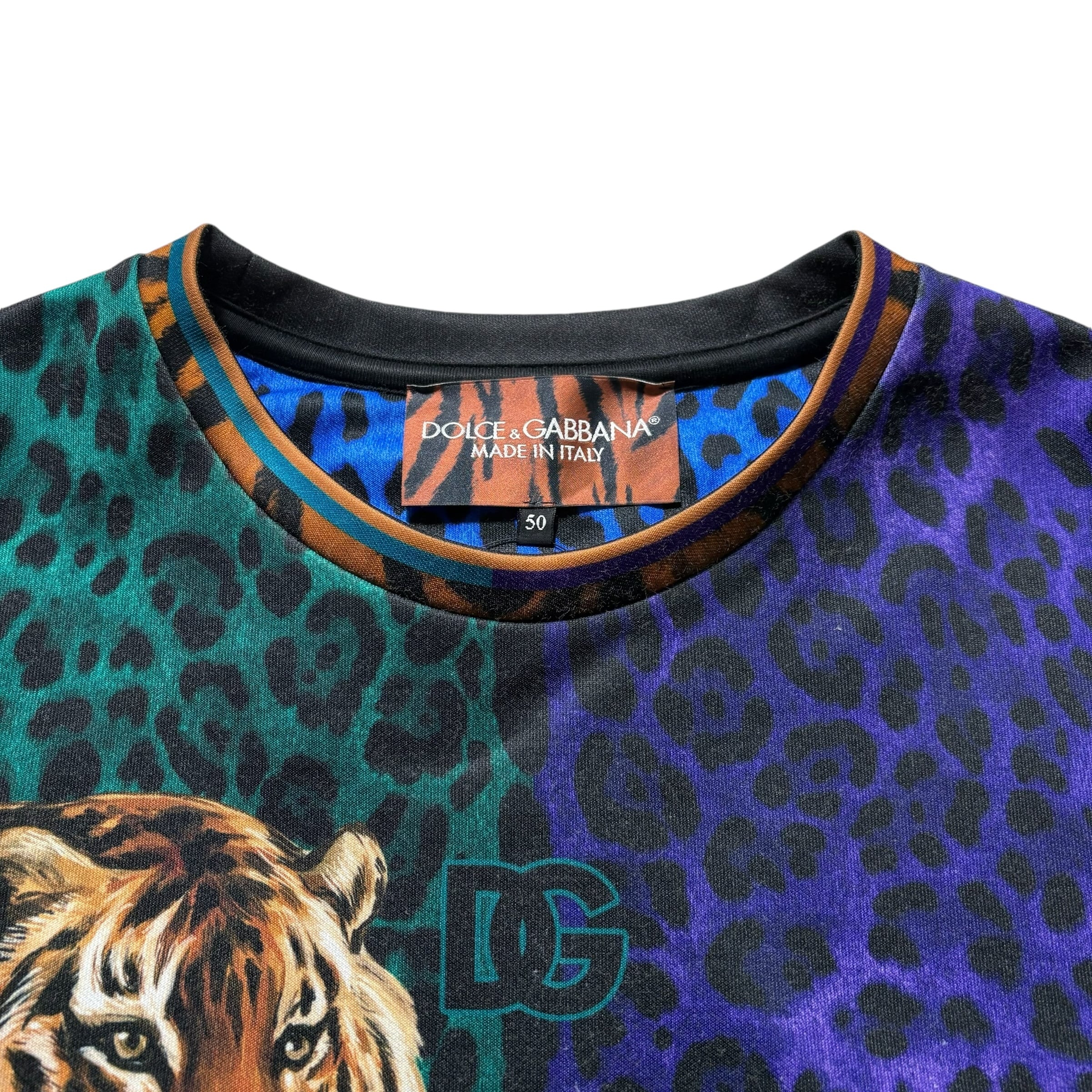 DOLCE&GABBANA crazy color leopard pattern tiger print sweat | NOIR