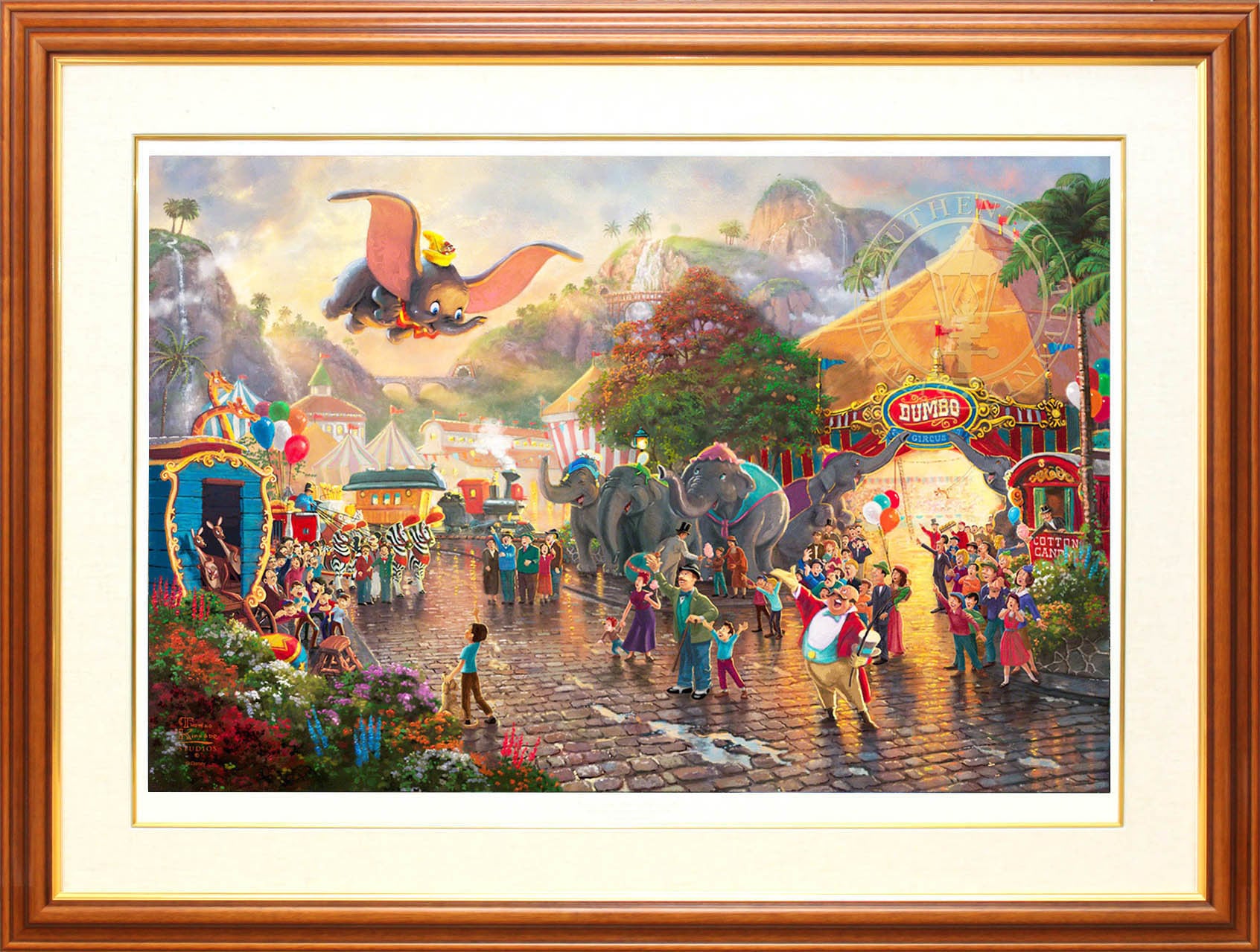 ディズニー絵画「ダンボ」作品証明書 展示用フック付ジークレ