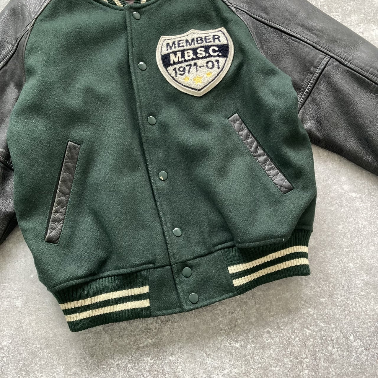 MACBETH】 マクベス 袖レザースタジャン ジャケット ワッペン刺繍 | Pay ID