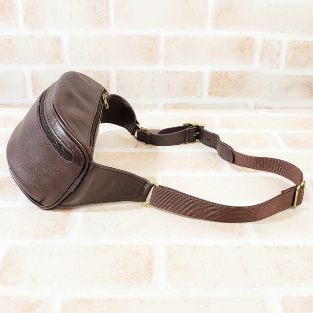 オールドコーチ ☆USA製 レザー ウエストポーチ ブラウン ボディバッグ