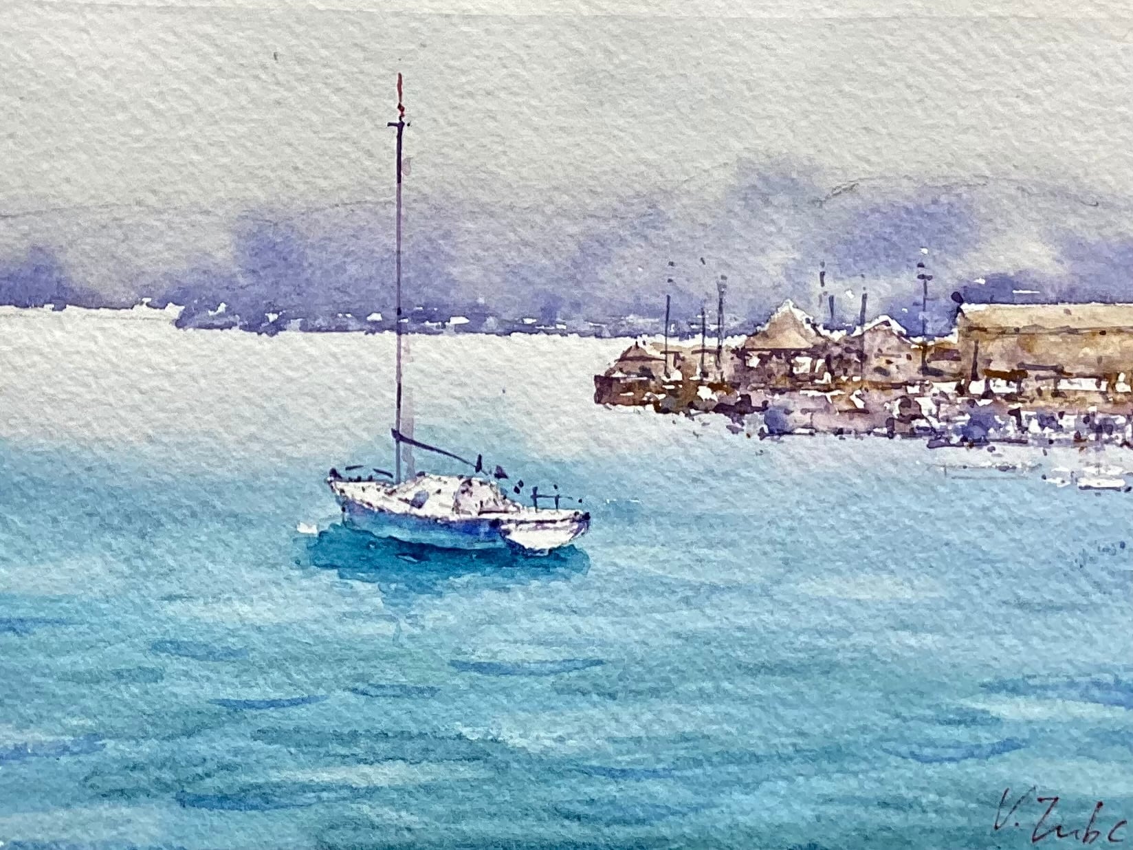 瀬戸内の海」水彩画 2024年 八つ切り | ヴィタリアート