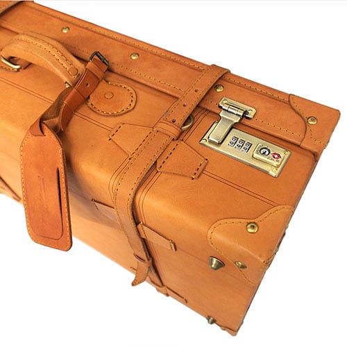 幅55cm】インテリアにも最適な味わい深いヌメ革のトランクケース