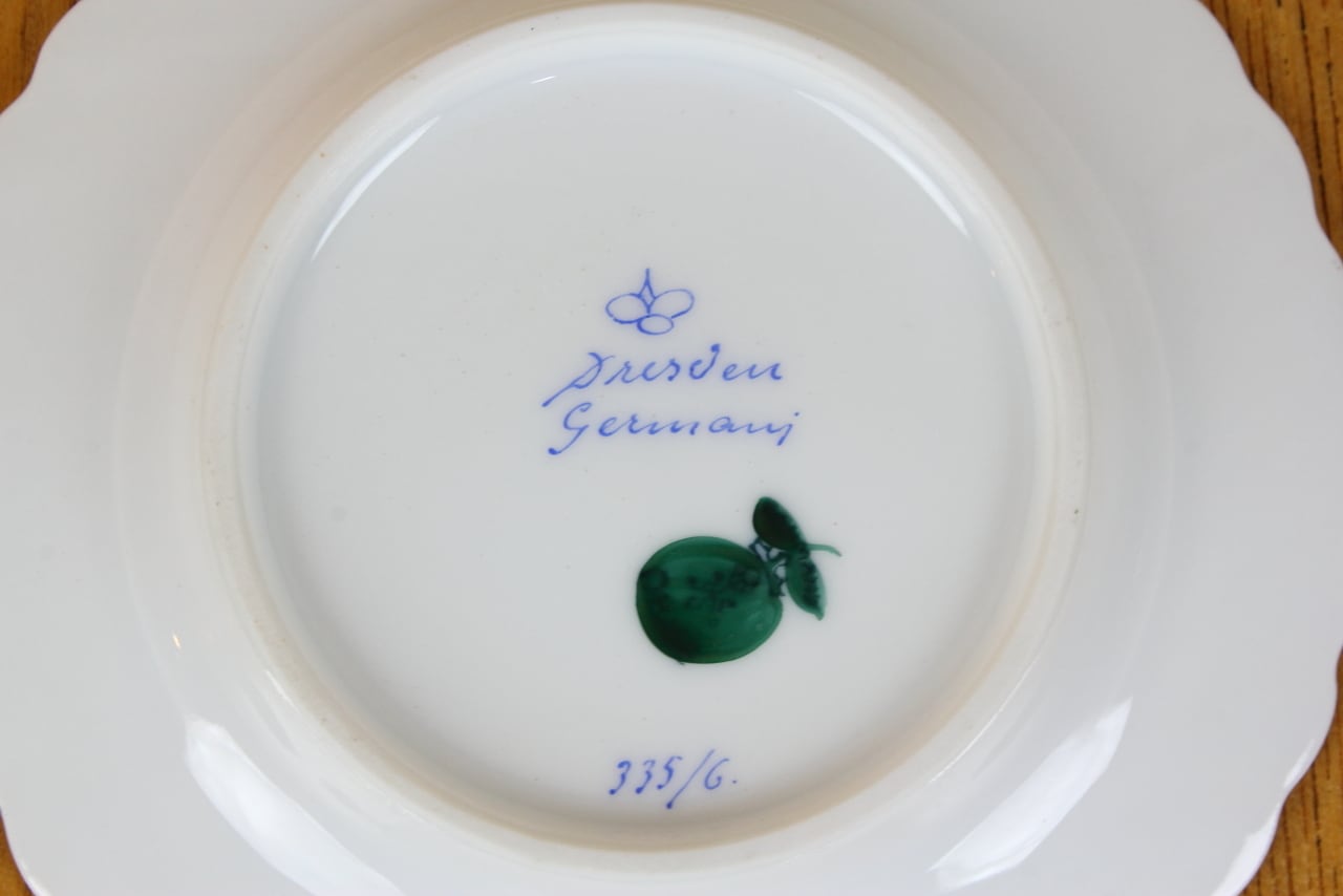 ドレスデン ドイツ 小皿 プレート アンティーク ハンドペイント 花柄