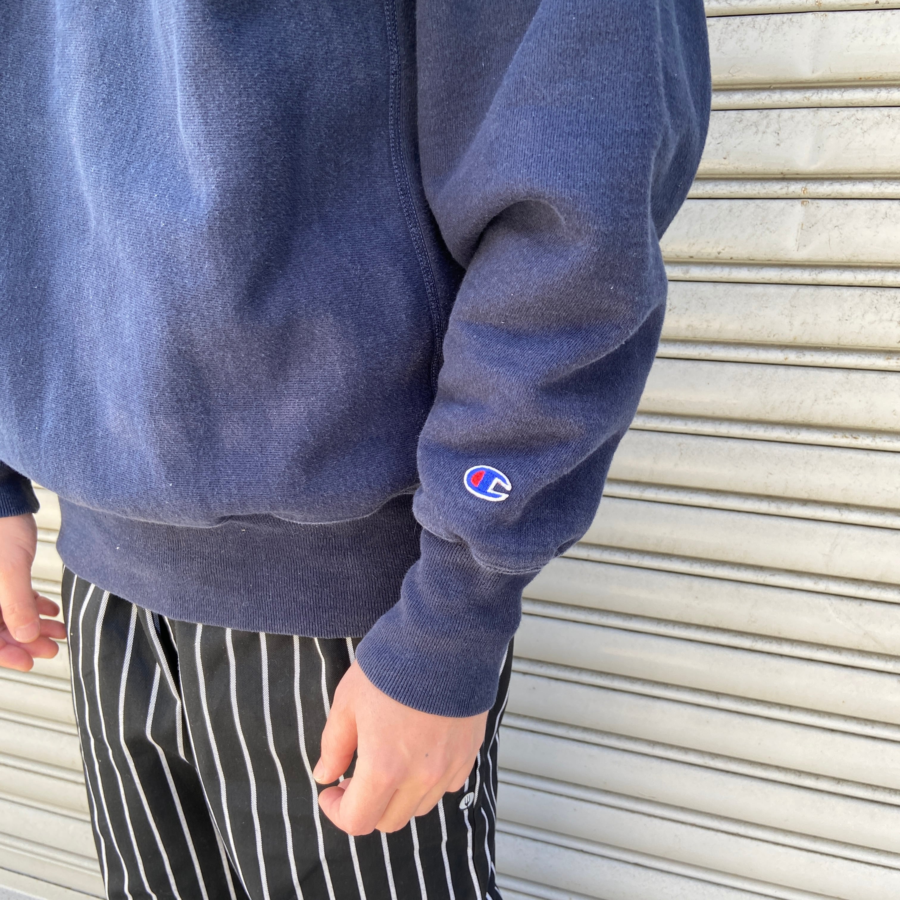 90s USA製 Champion リバースウィーブスウェット 目なし 紺 L | 古着屋 Uan