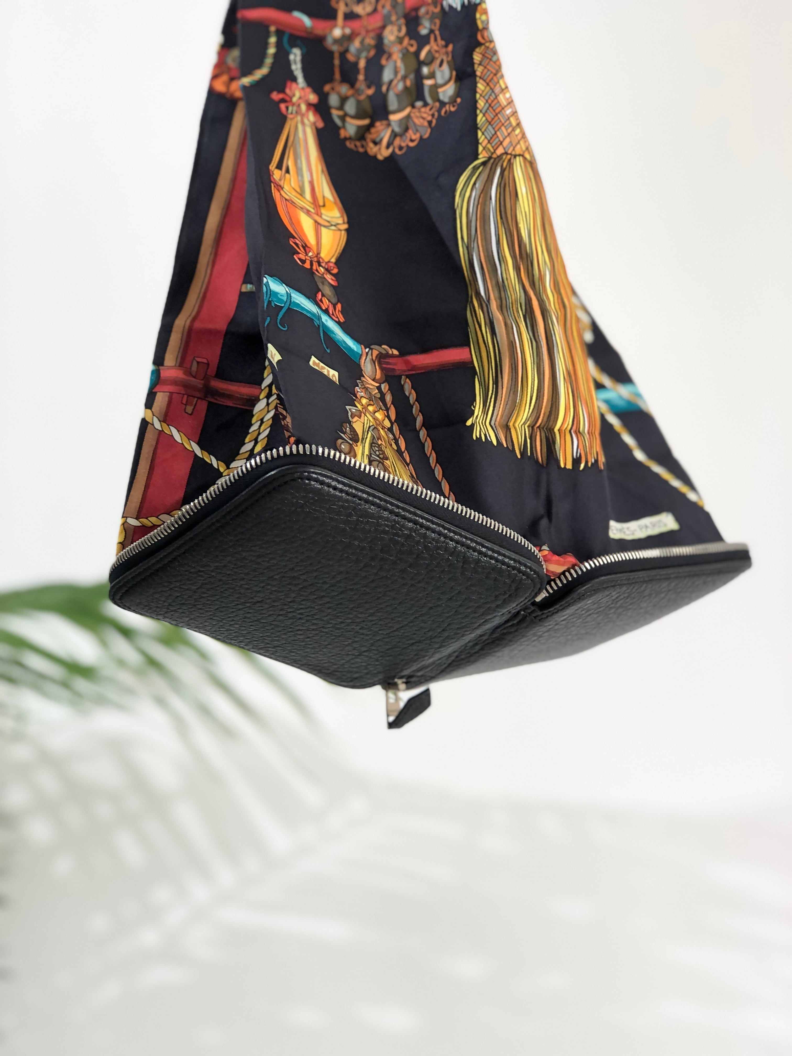 HERMES エルメス シルク レザー シルキーポップ エコバッグ トート