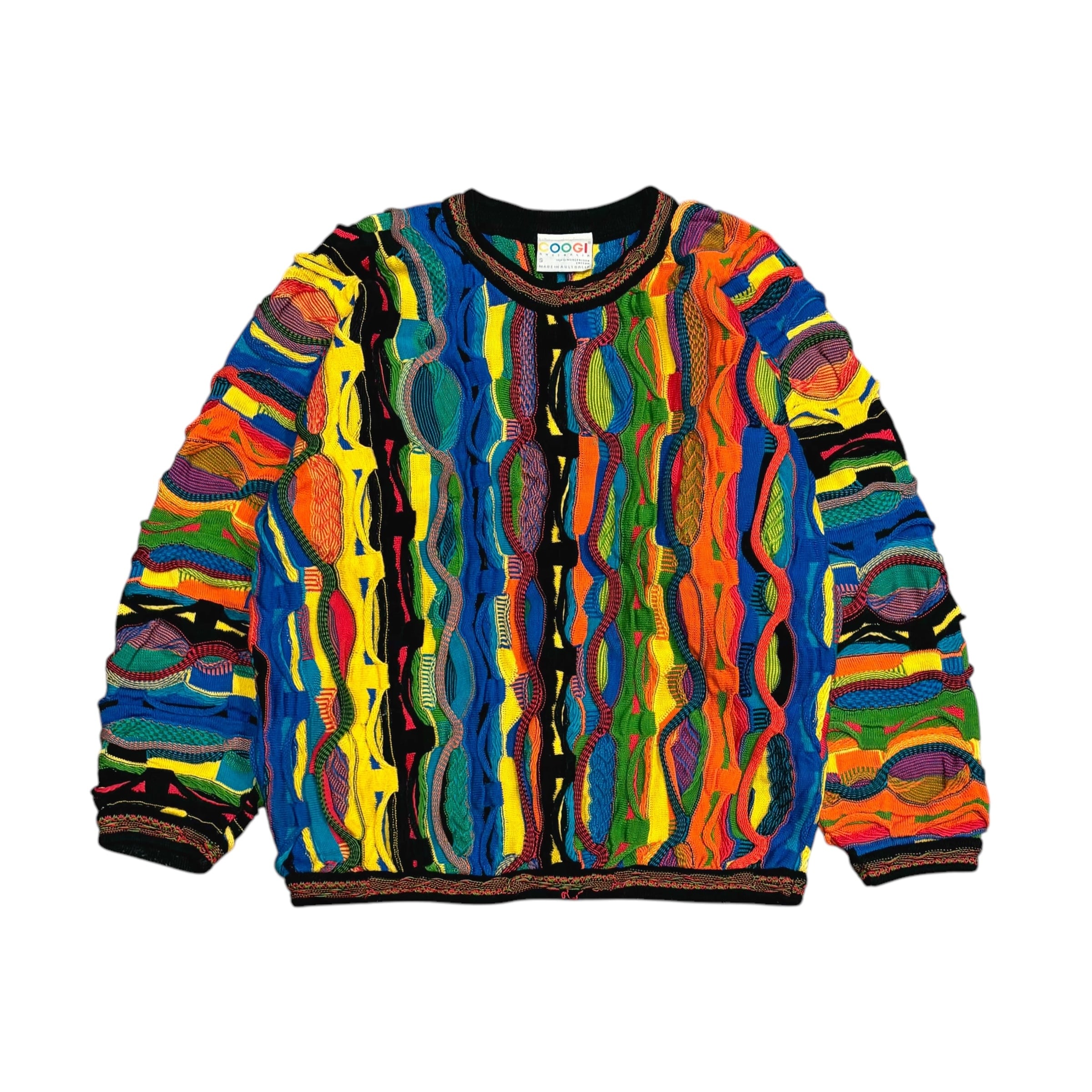 90's COOGI 3D Knit Sweater S / クージー 3Dニット ウール セーター