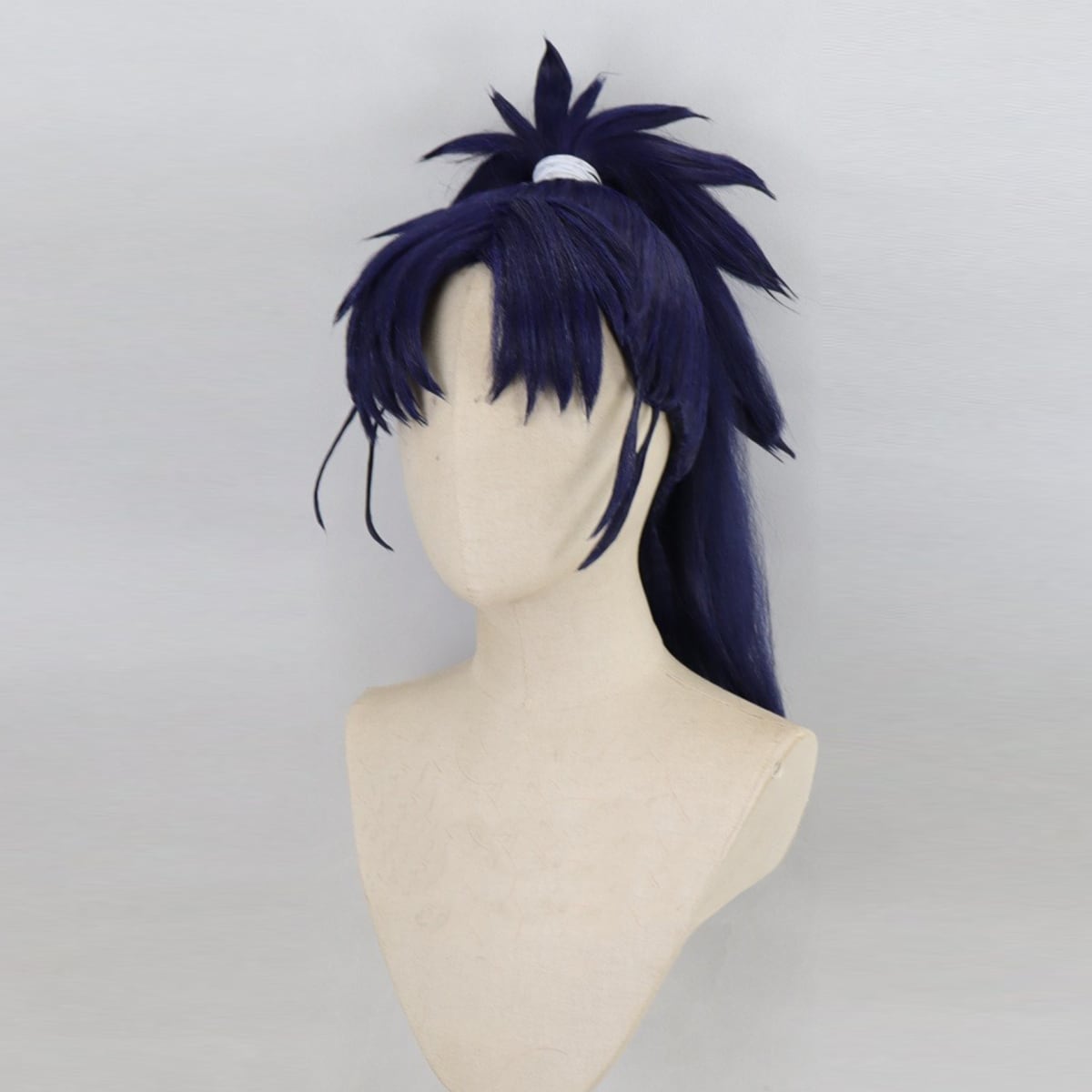 コスプレ耐熱ウィッグ オーダー 造形ウィッグ ネイビー センター分け