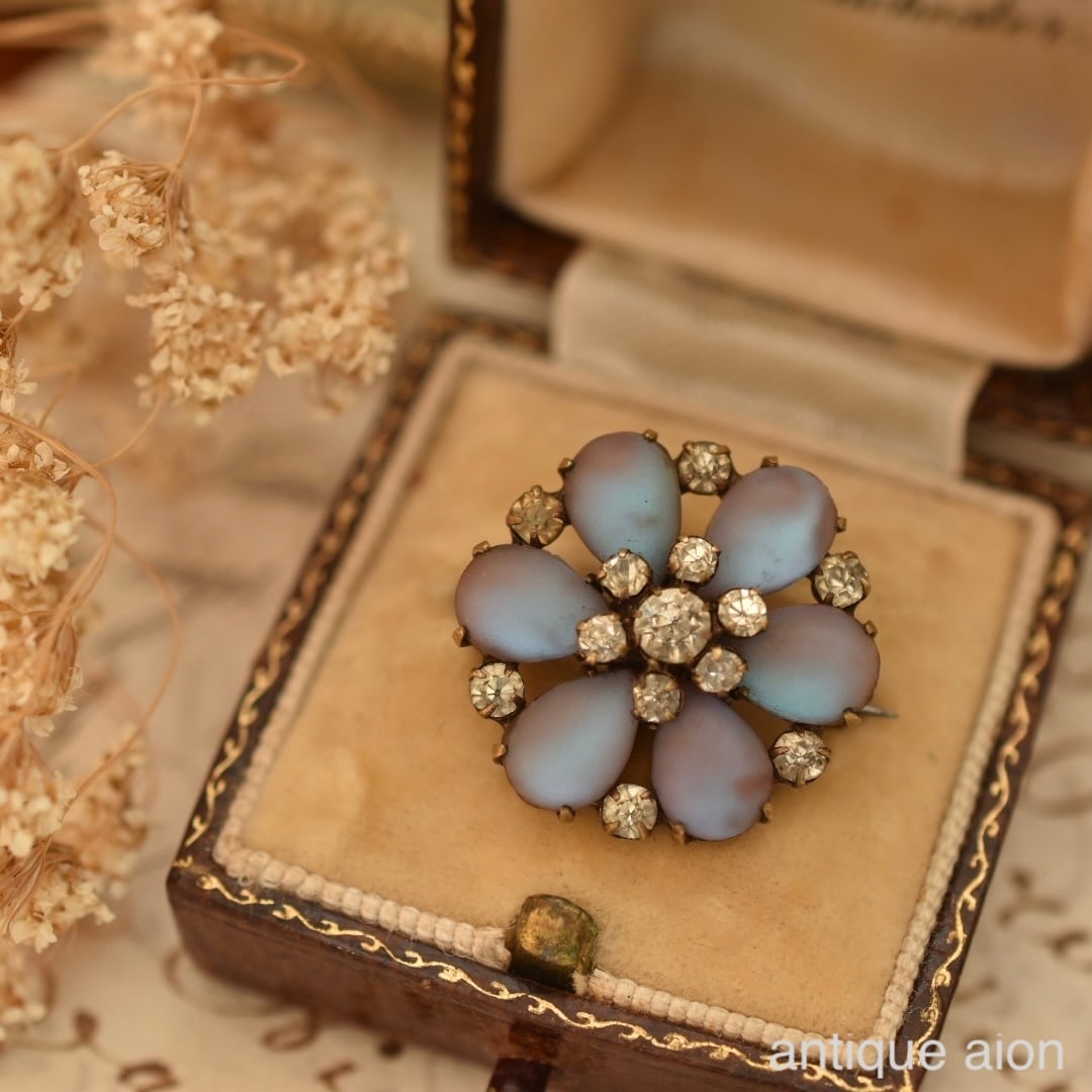 英仏アンティーク 1900年前後頃 サフィレットガラスとペーストガラスの