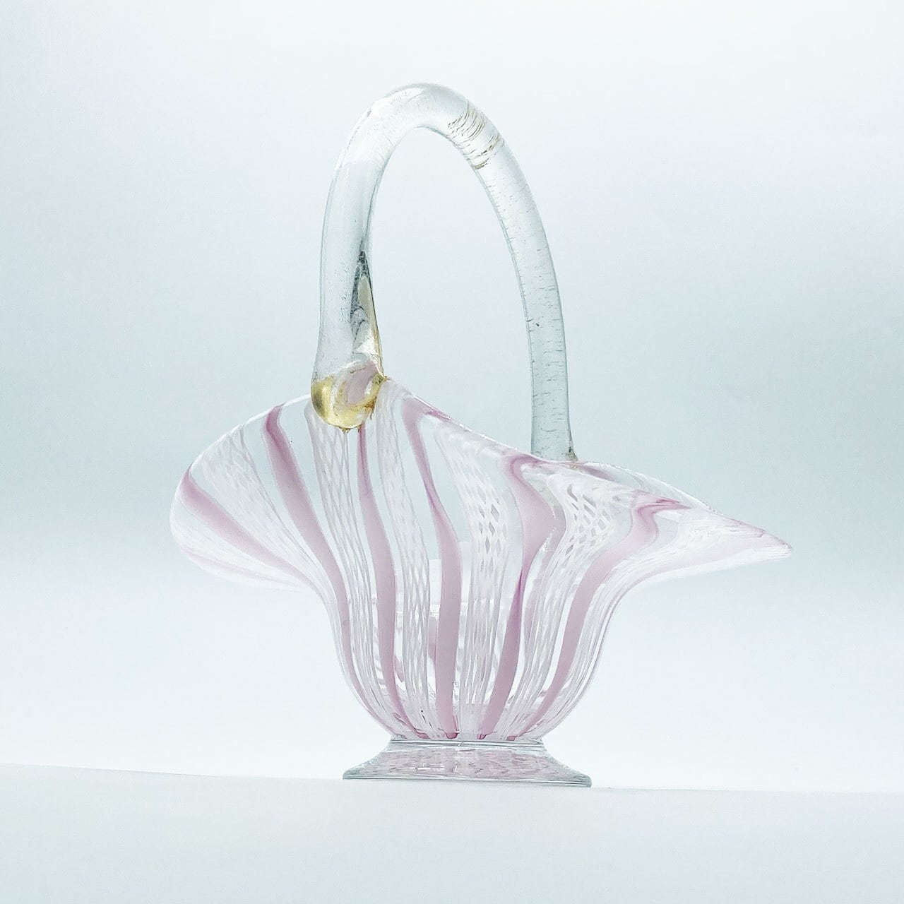 ヴェネチアガラス ムラノ イタリア バスケット フィリグラーナ