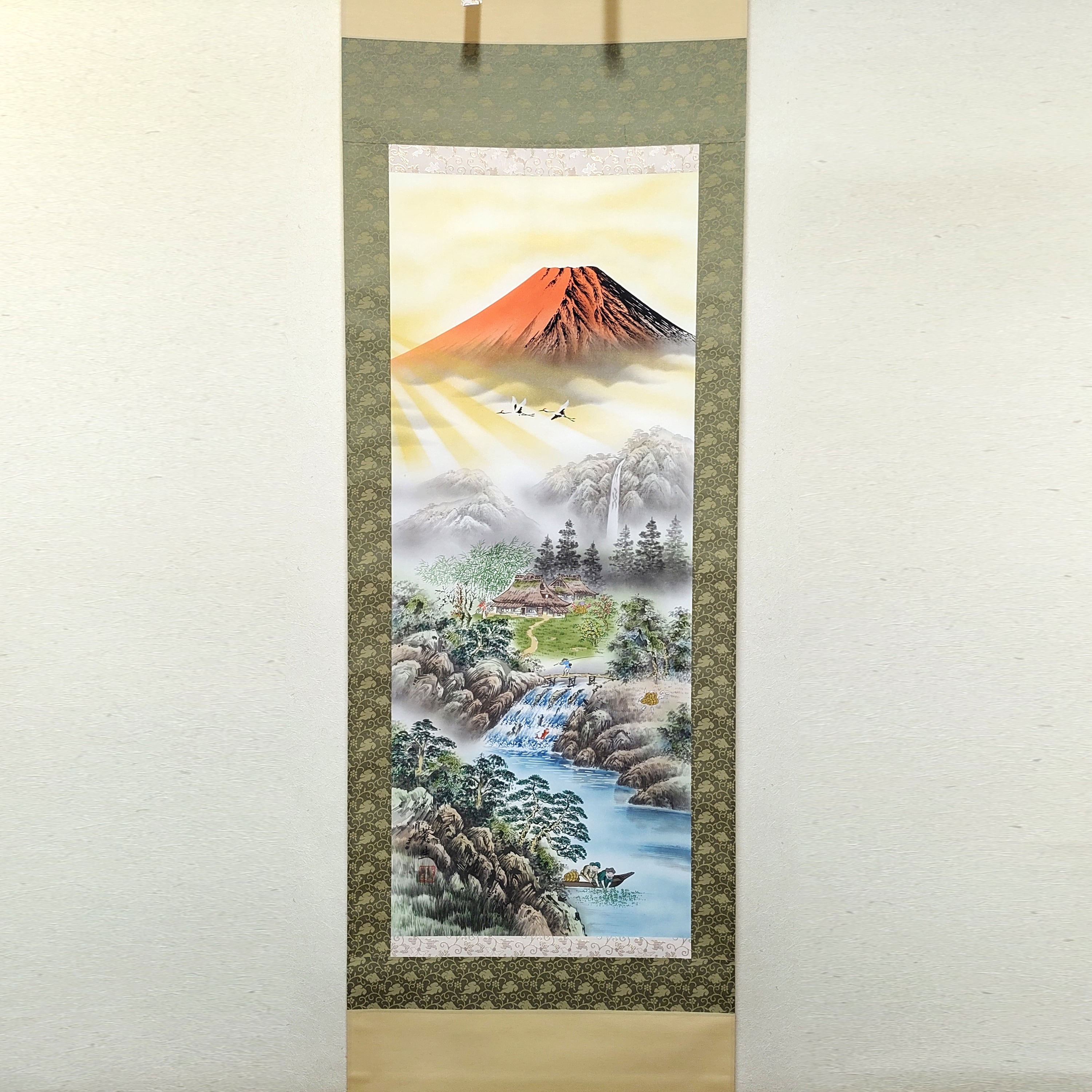 蒼生・『儲かる一峰』・赤富士・掛軸・縁起物・厄除け・No.230503-30